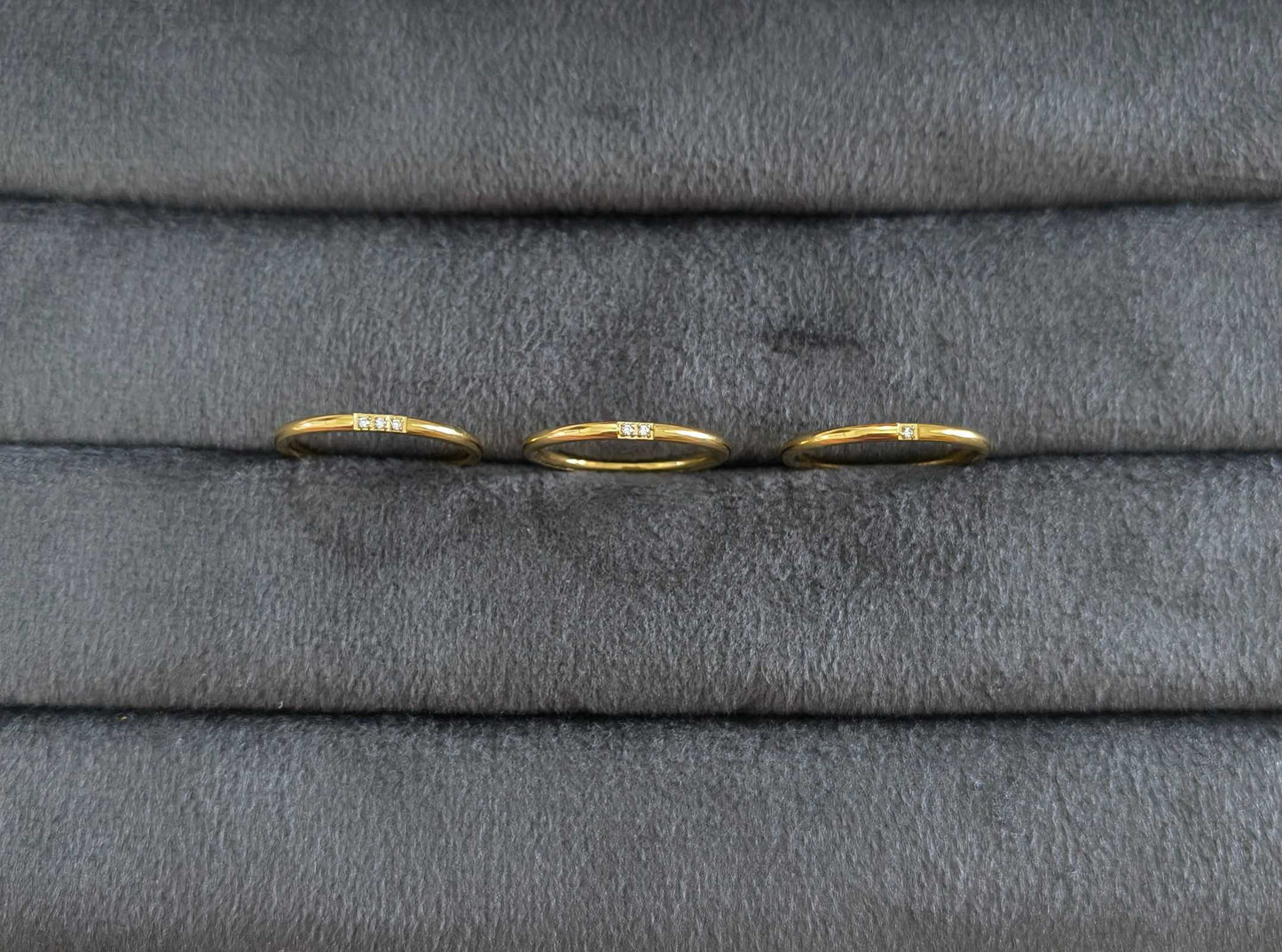 Anti Tarnish Stackable Ring Set of 3 18K Gold Plated