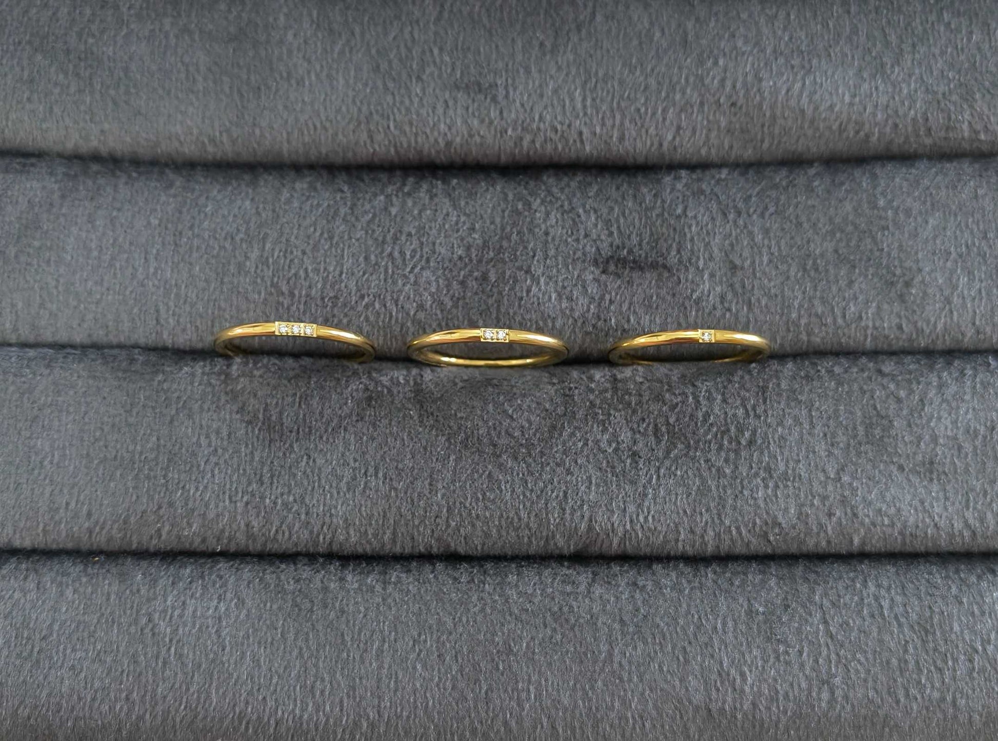 Anti Tarnish Stackable Ring Set of 3 18K Gold Plated