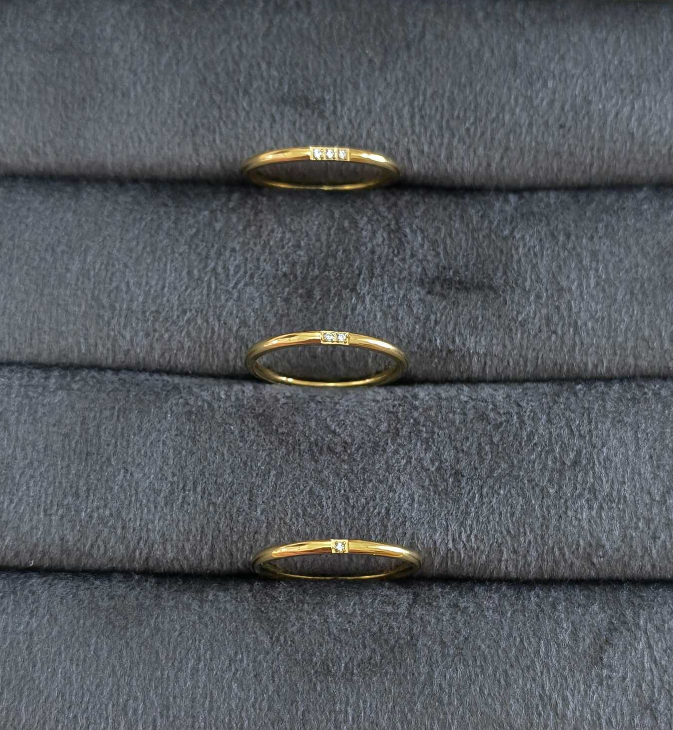 Anti Tarnish Stackable Ring Set of 3 18K Gold Plated