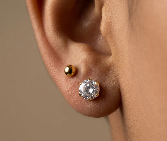 Anti Tarnish Stud Earrings Love Pack 18K Gold Plated