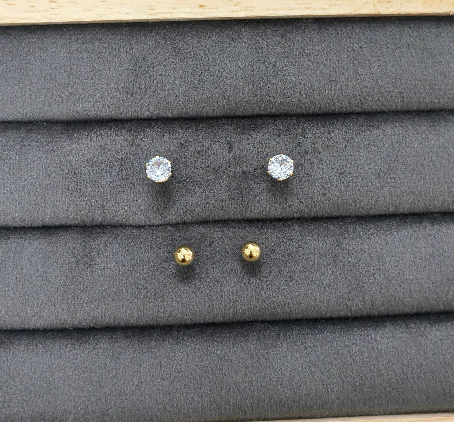 Anti Tarnish Stud Earrings Love Pack 18K Gold Plated