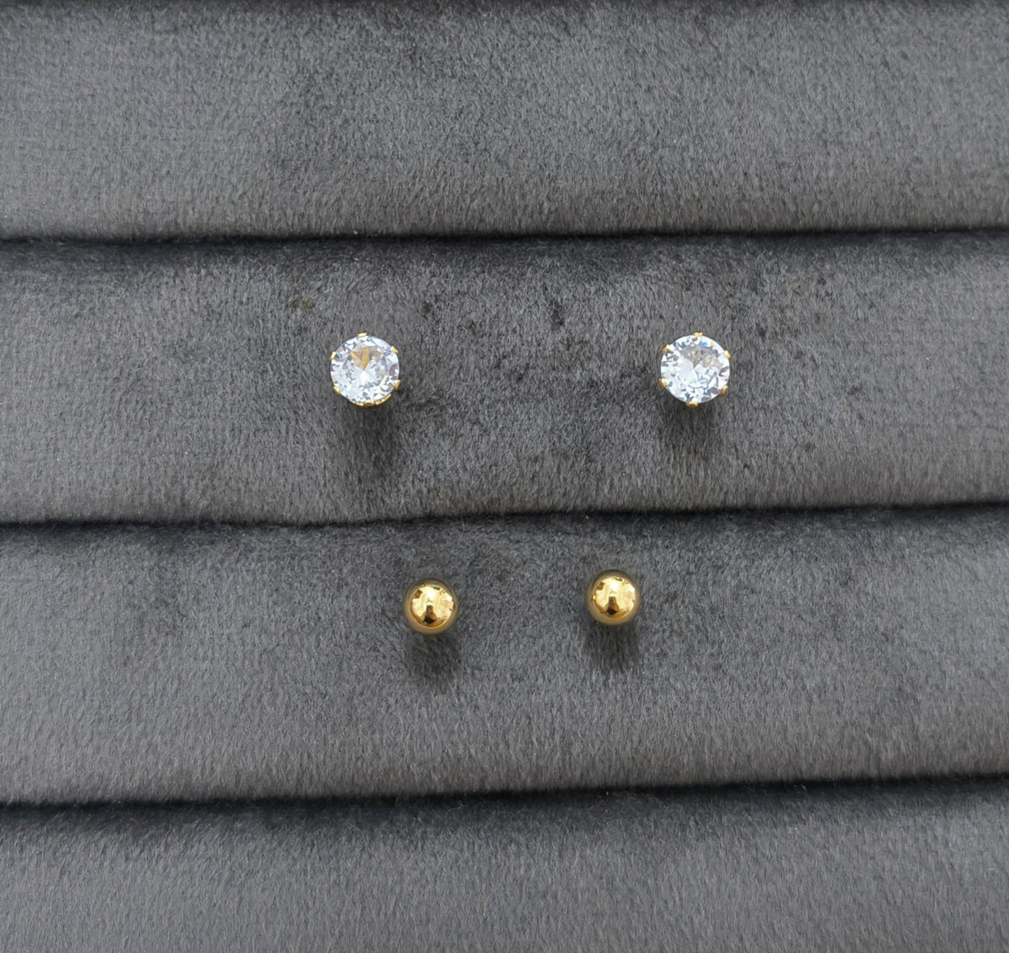 Anti Tarnish Stud Earrings Love Pack 18K Gold Plated