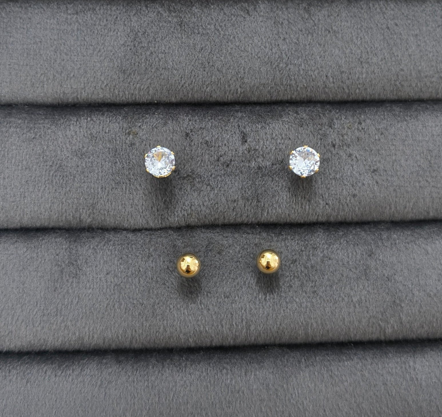 Anti Tarnish Stud Earrings Love Pack 18K Gold Plated