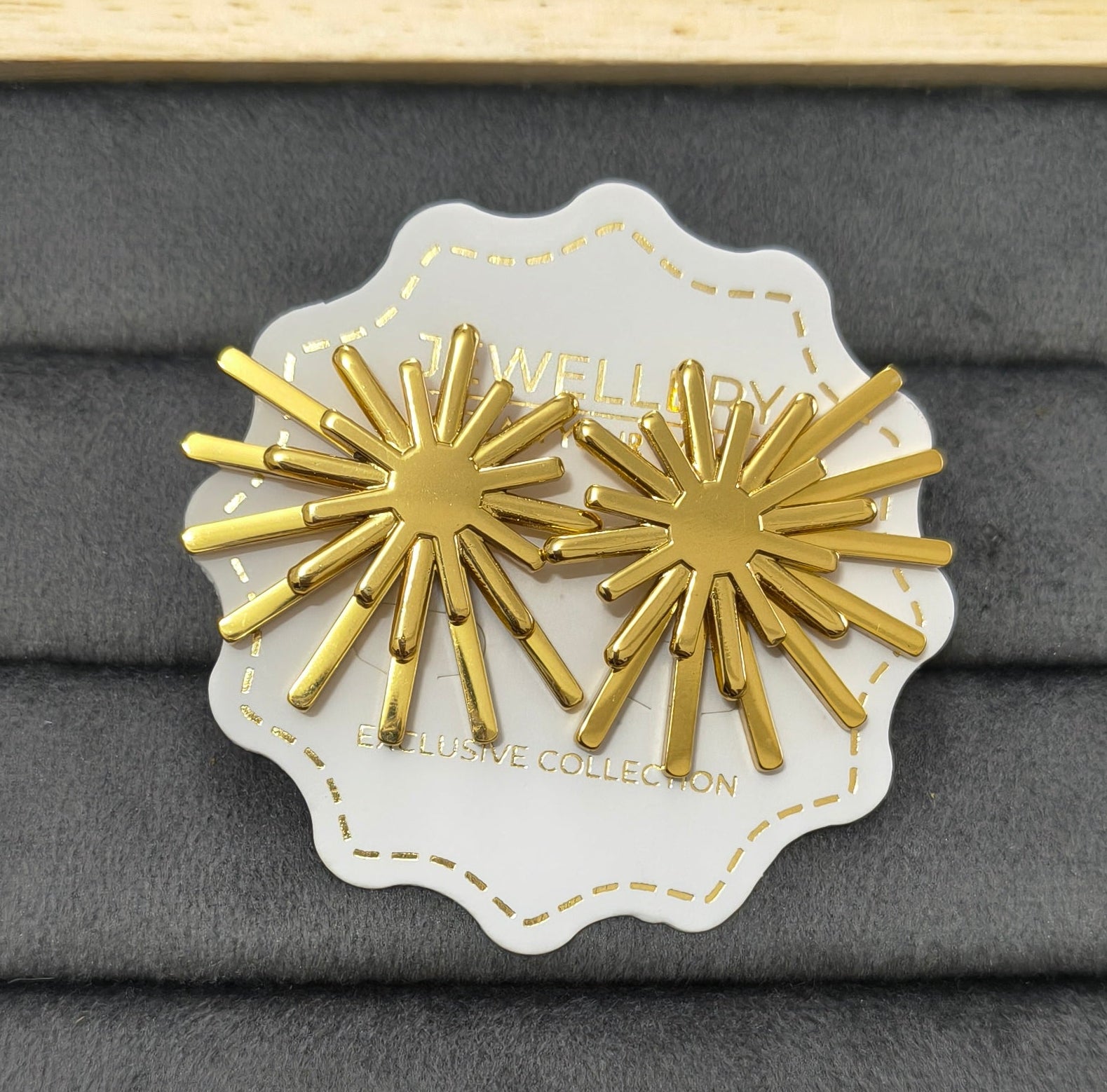 Anti Tarnish Sun Goddess 2 in 1 Style Earrings 18K Gold Plated