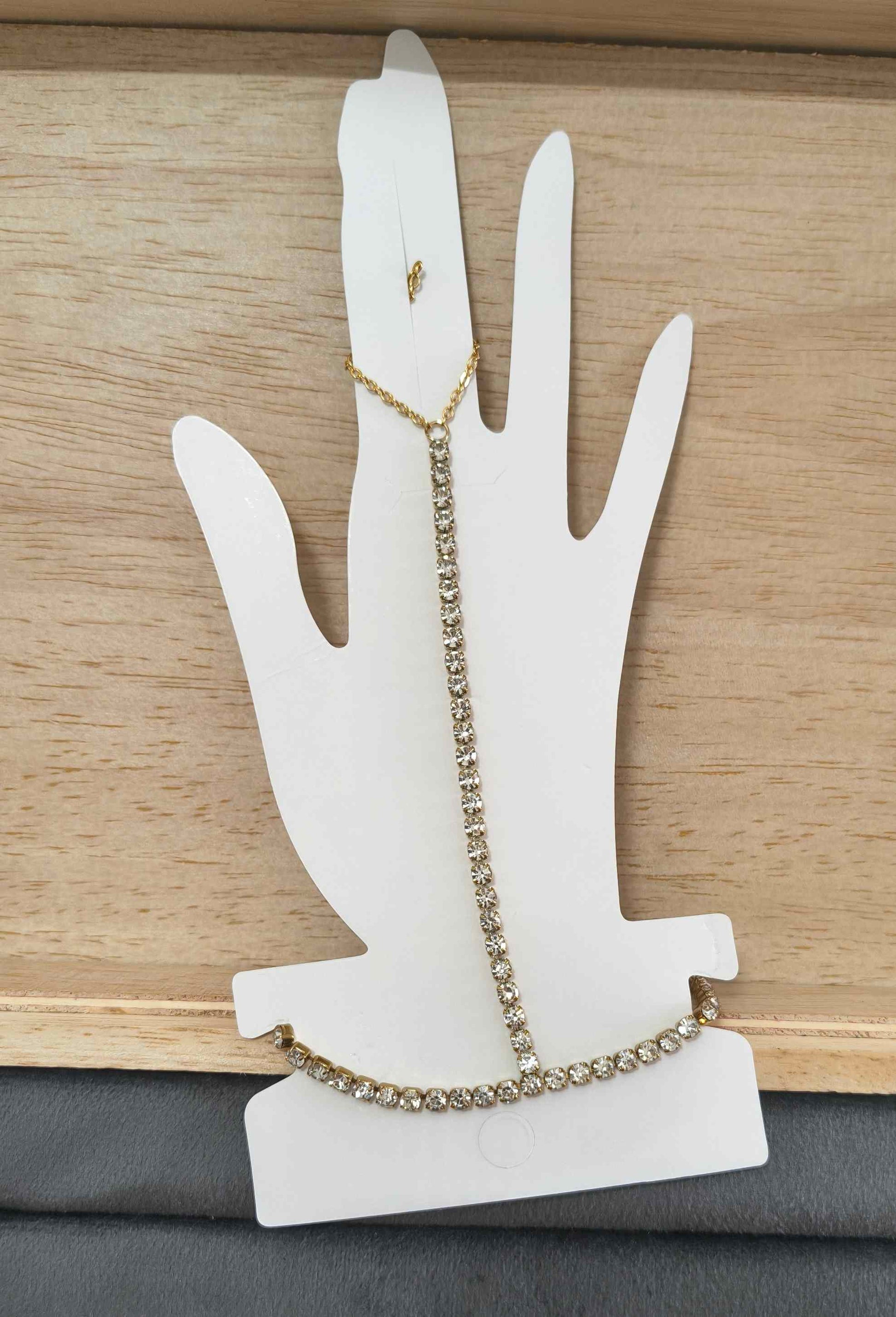 Anti Tarnish Tennis Hand Chain Bracelet 18K Gold Plated