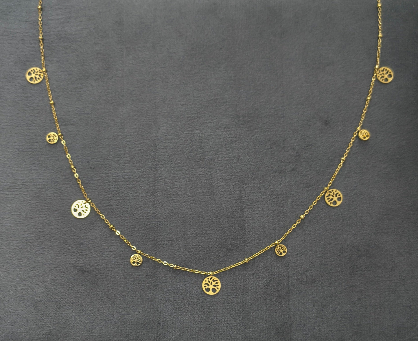 Anti Tarnish Tree Charm Waist Chain 18K Gold Plated