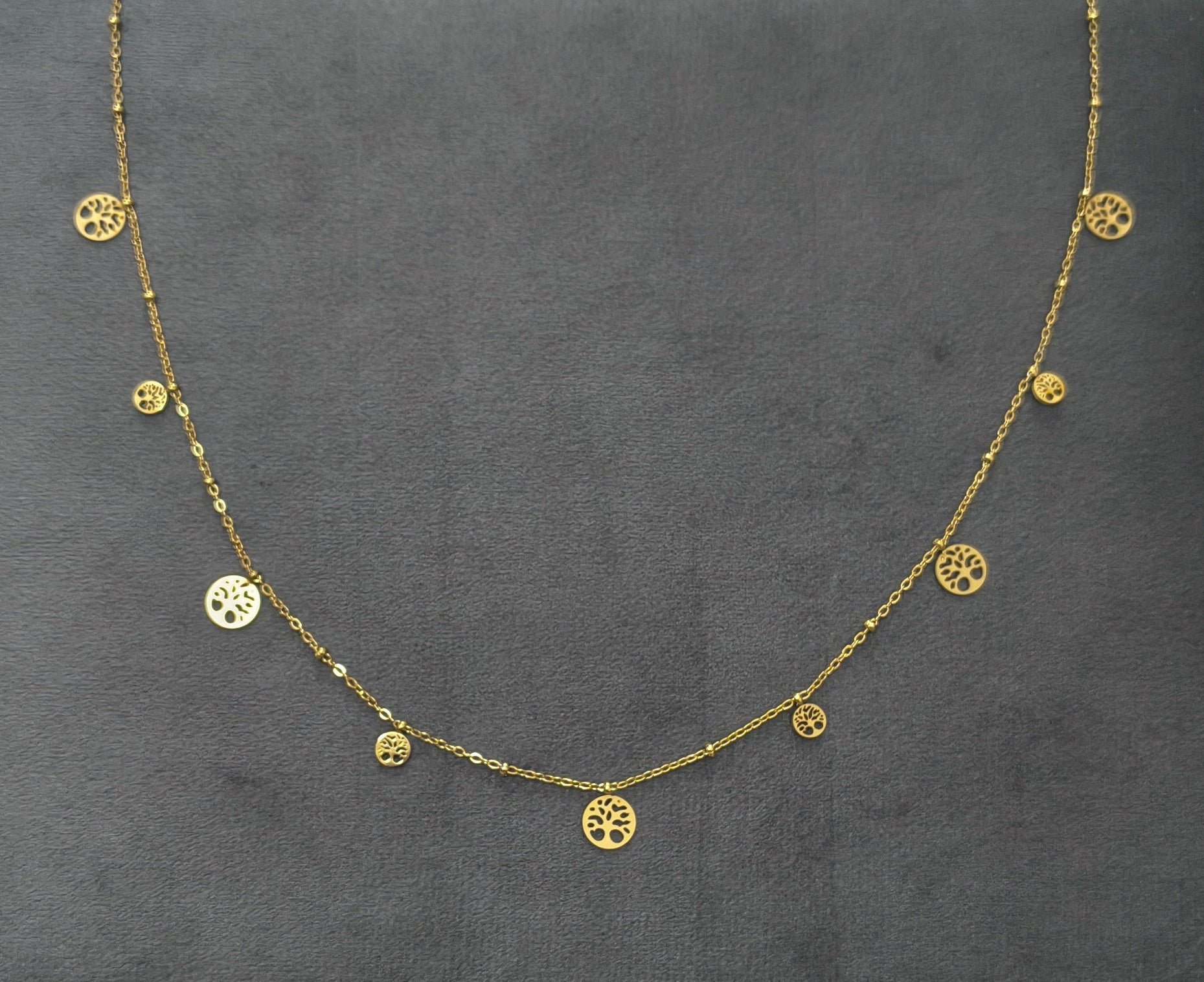 Anti Tarnish Tree Charm Waist Chain 18K Gold Plated