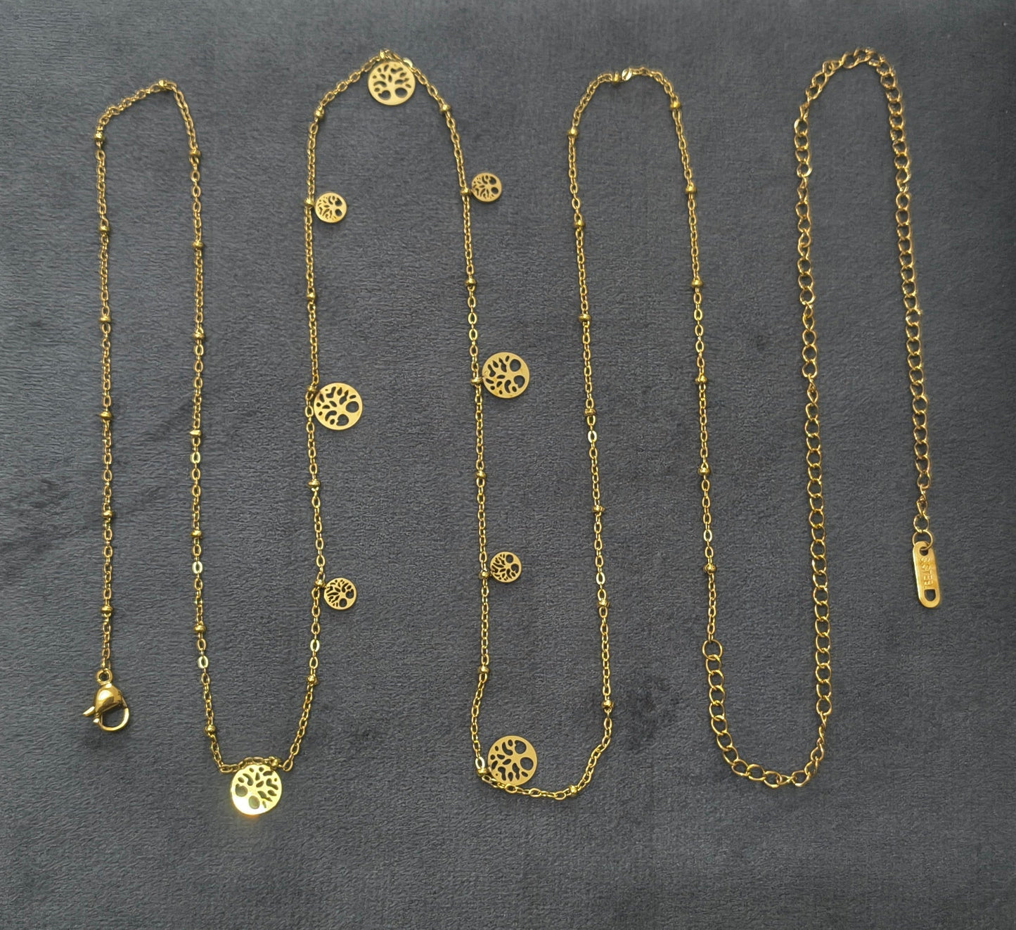 Anti Tarnish Tree Charm Waist Chain 18K Gold Plated