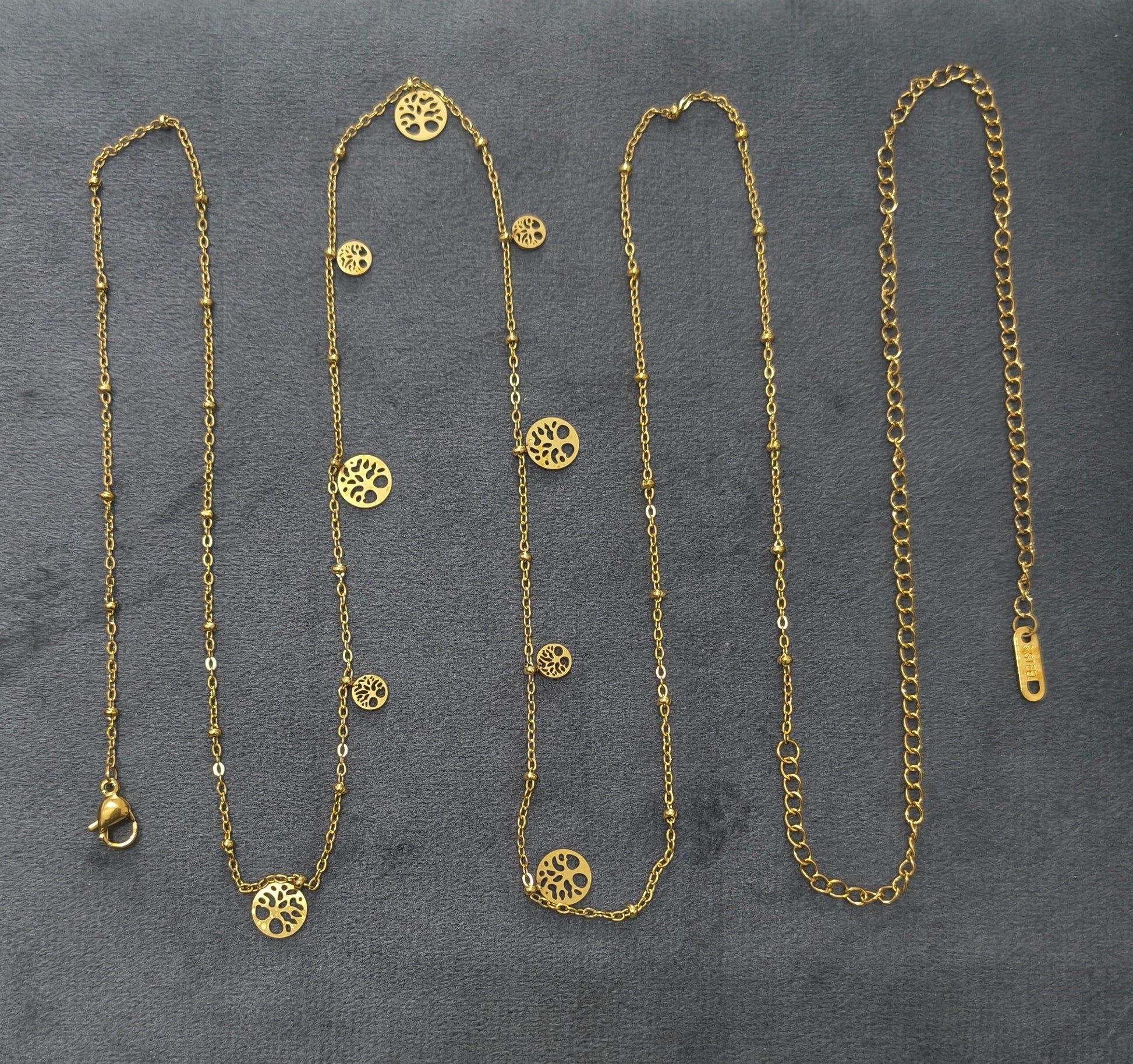 Anti Tarnish Tree Charm Waist Chain 18K Gold Plated