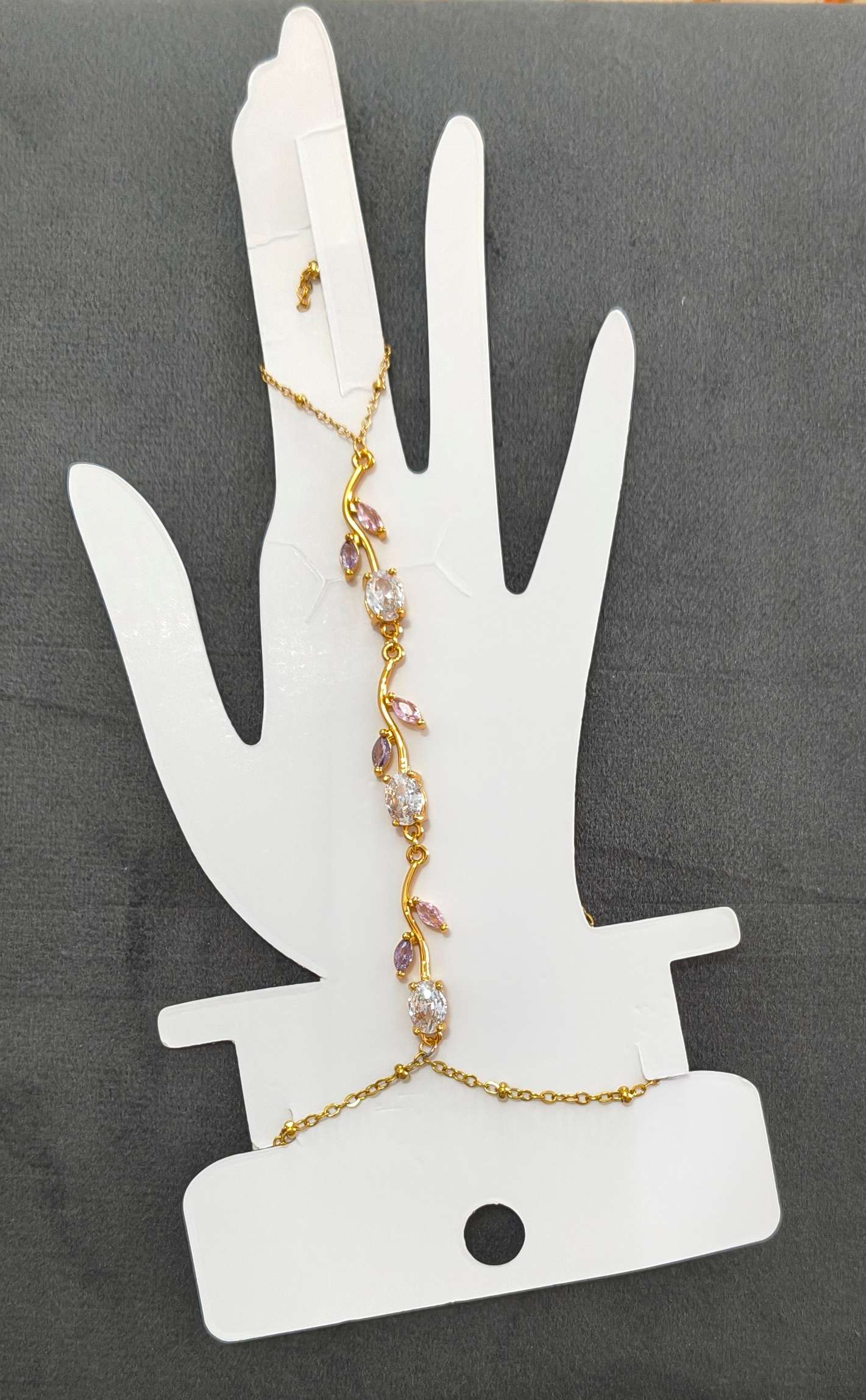 Anti Tarnish Tulip Hand Chain Bracelet 18K Gold Plated