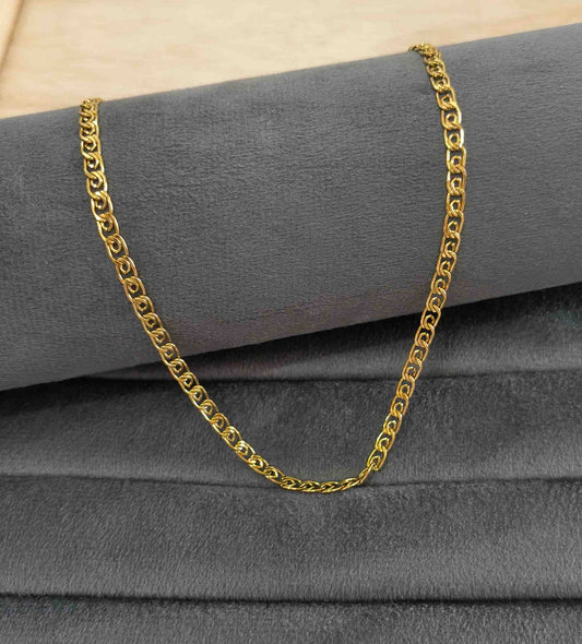 Anti Tarnish Unique Curb Link Chain 18K Gold Plated