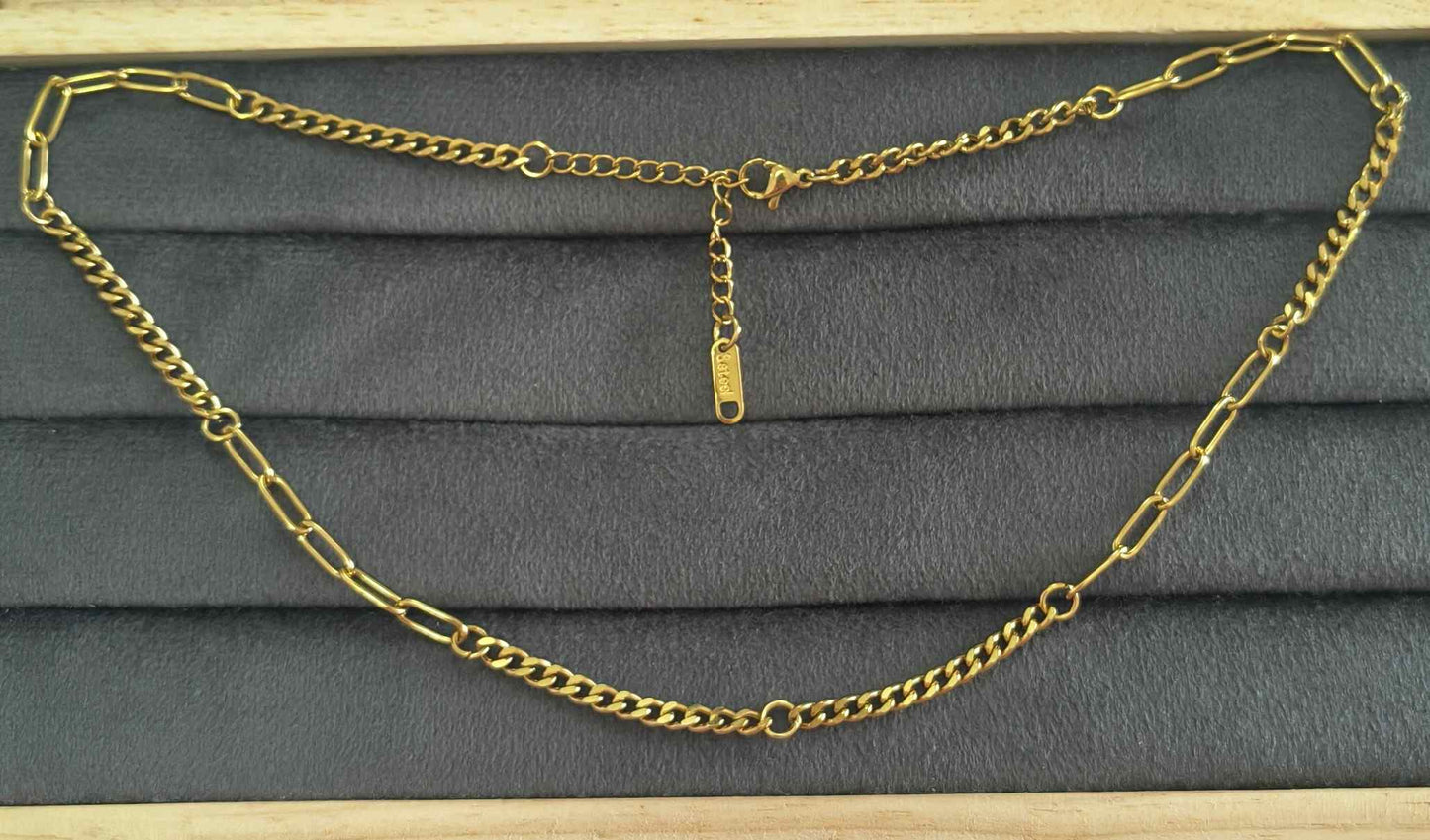 Anti Tarnish Unique Paperclip Chain 18K Gold Plated