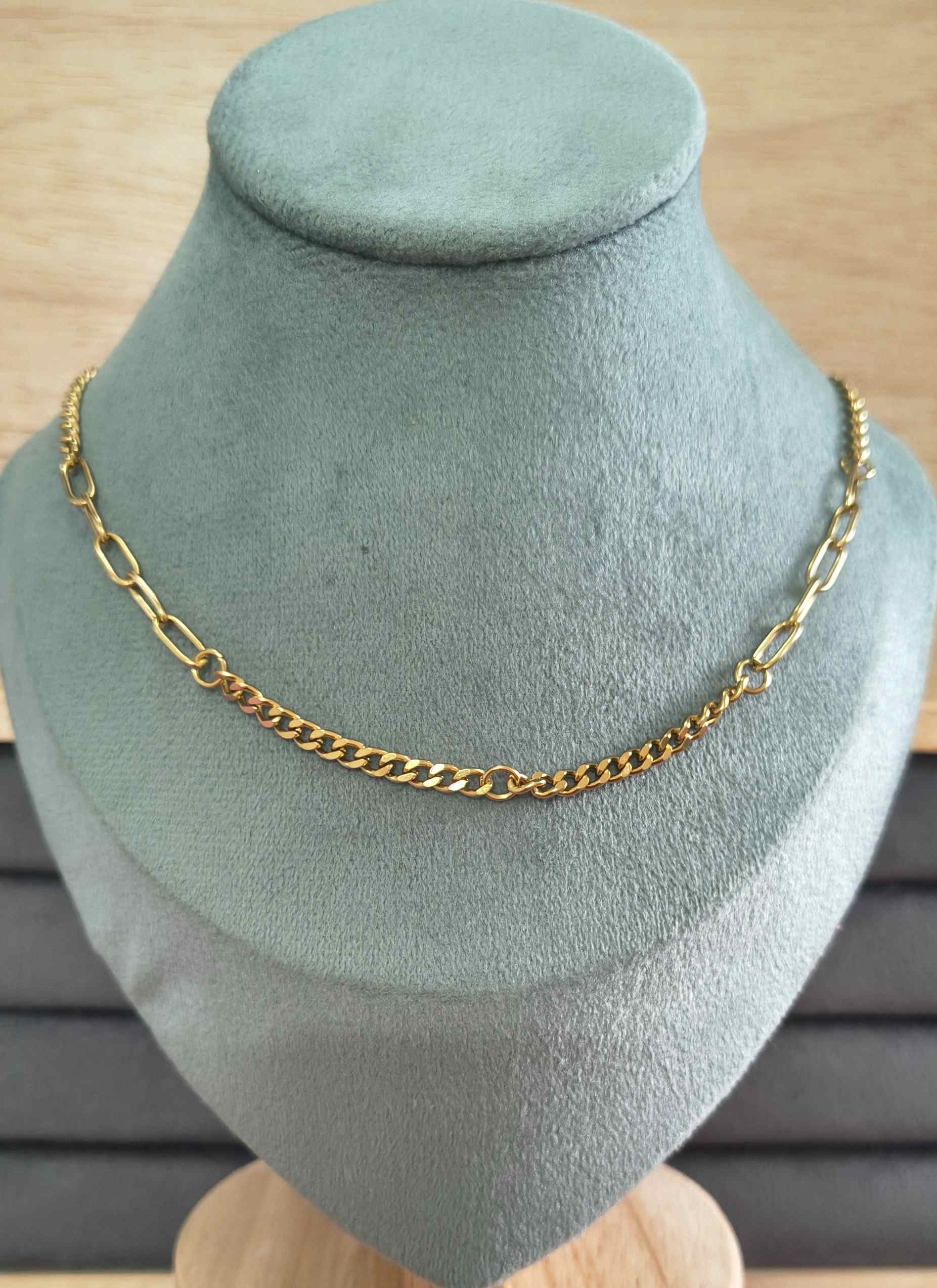 Anti Tarnish Unique Paperclip Chain 18K Gold Plated