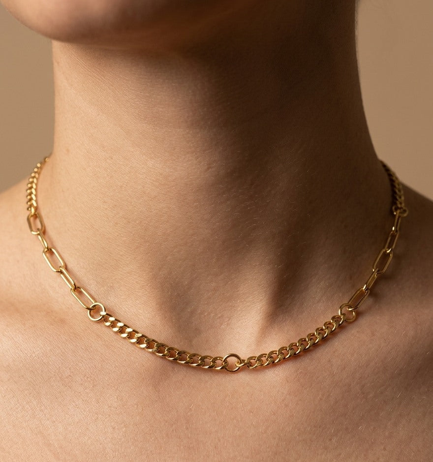Anti Tarnish Unique Paperclip Chain 18K Gold Plated