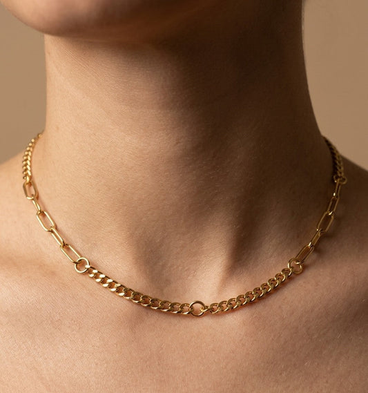 Anti Tarnish Unique Paperclip Chain 18K Gold Plated