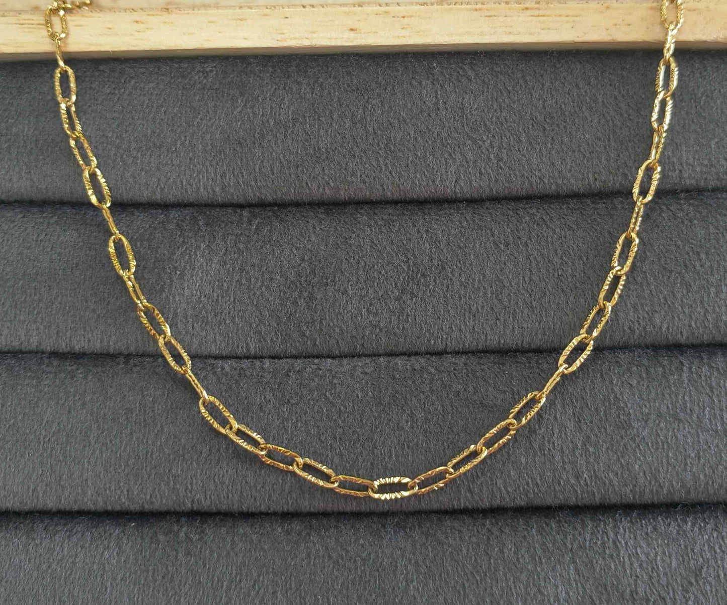 Anti Tarnish Unique Paperclip Chain 18K Gold Plated