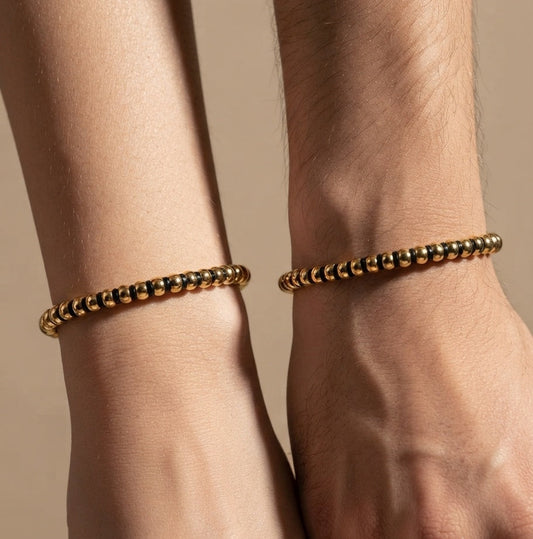 Anti Tarnish Unisex Boho Beaded Bracelet 18K Gold Plated