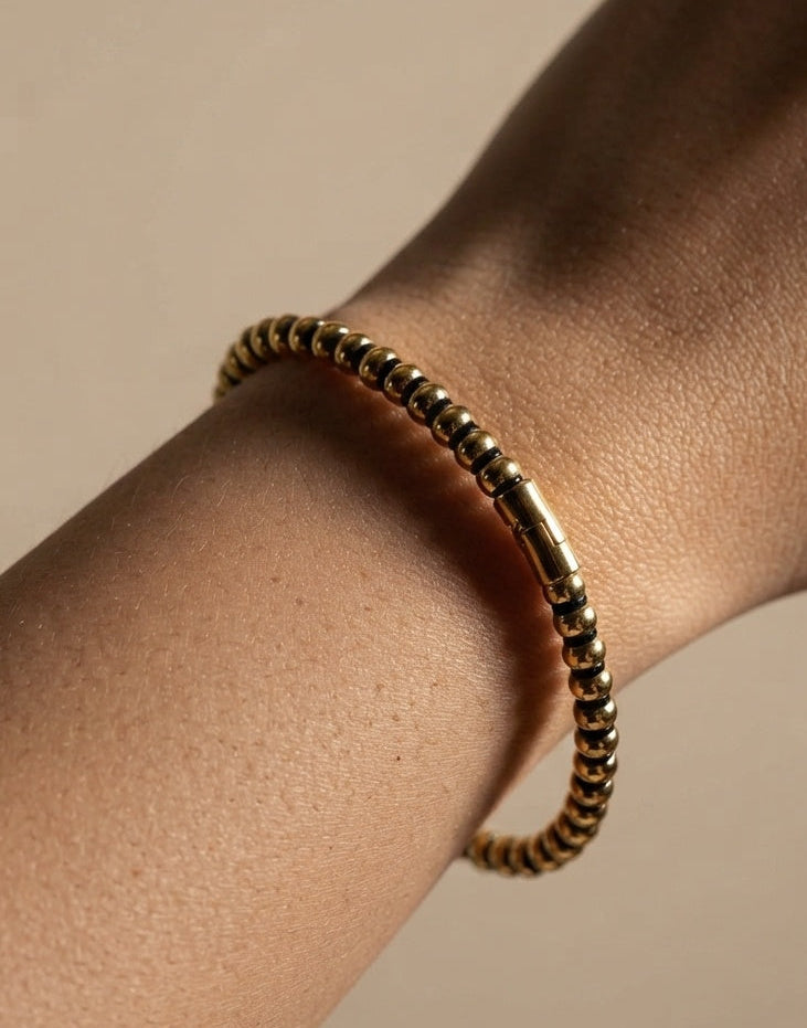 Anti Tarnish Unisex Boho Beaded Bracelet 18K Gold Plated