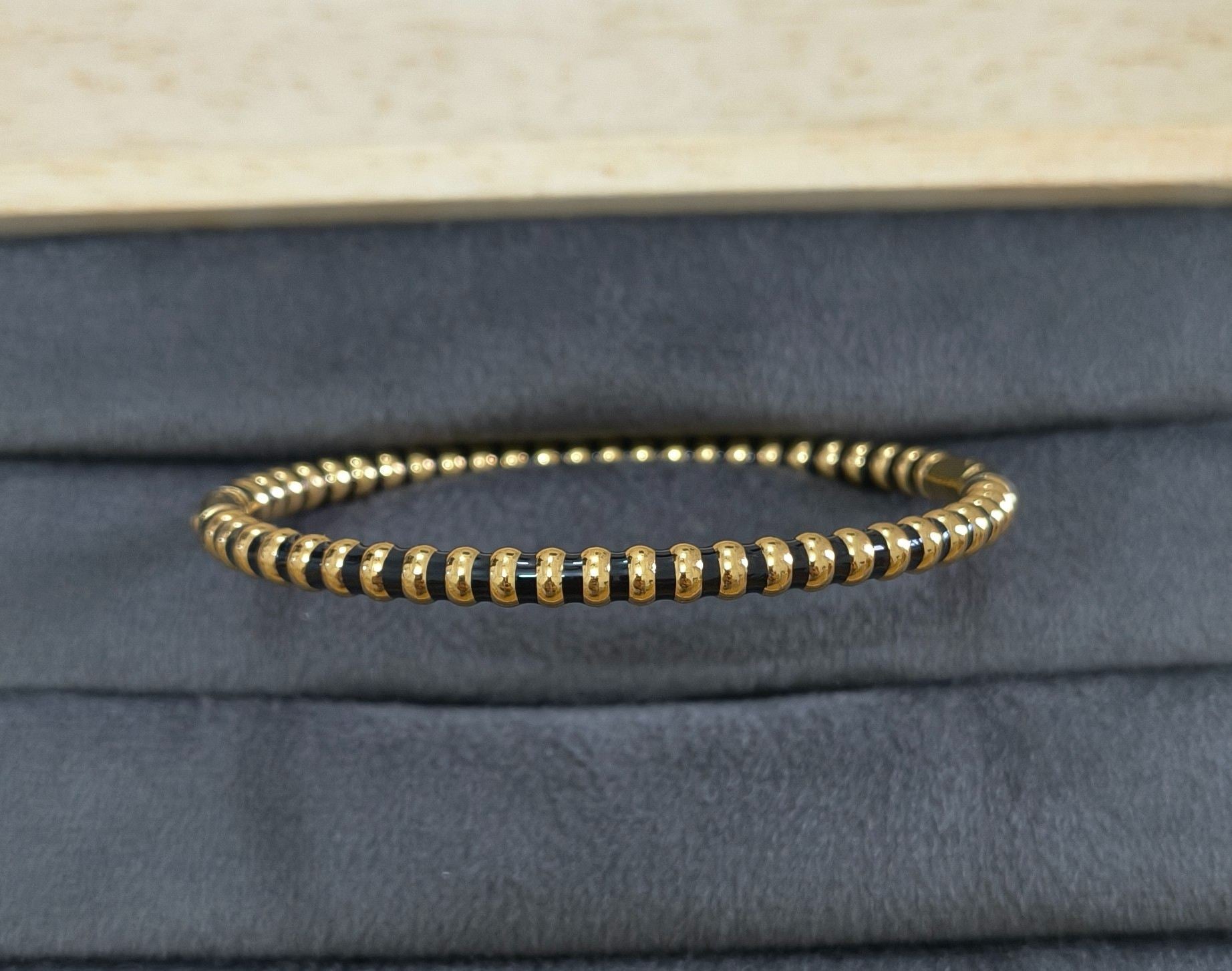 Anti Tarnish Unisex Boho Beaded Bracelet 18K Gold Plated