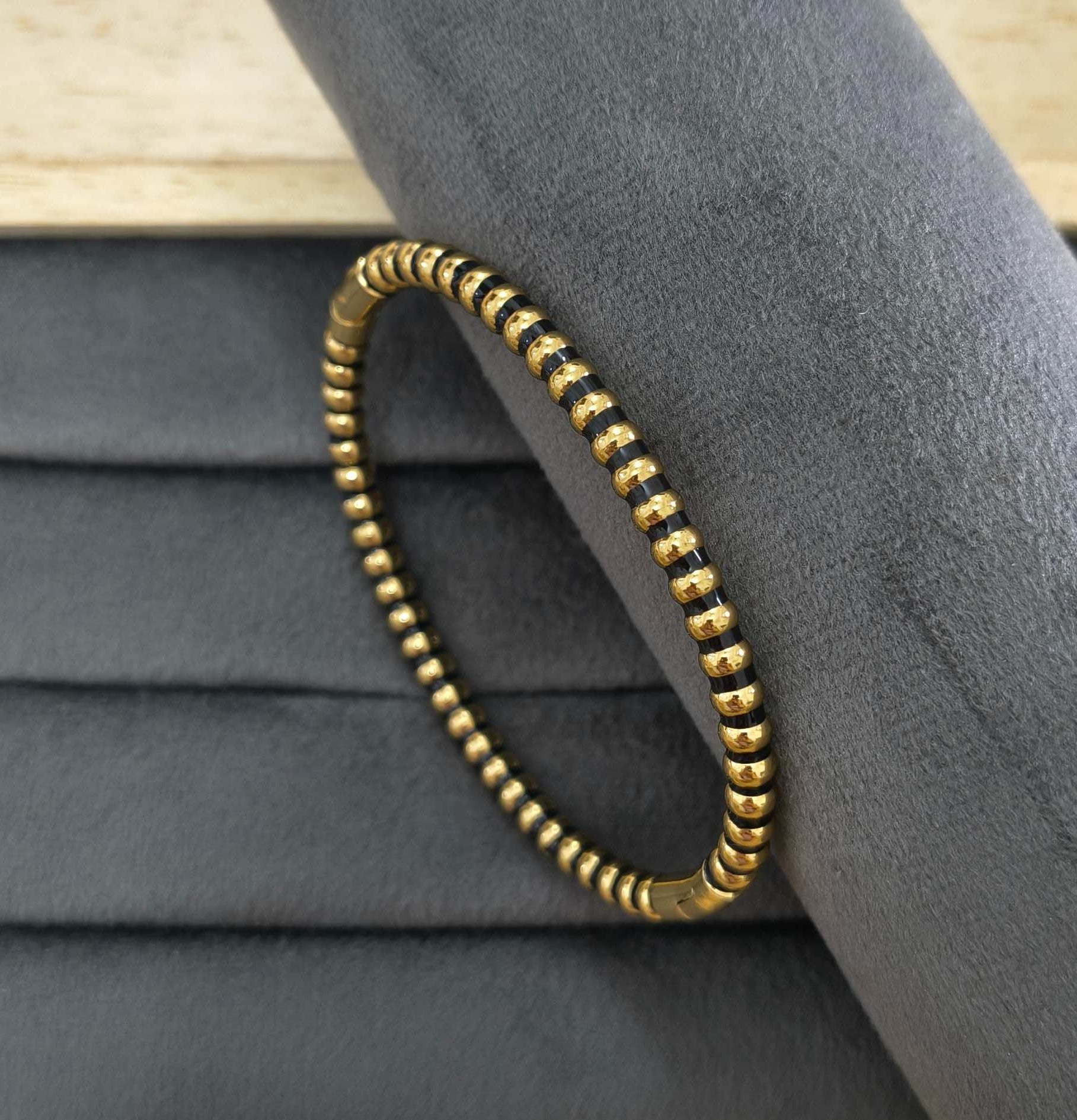 Anti Tarnish Unisex Boho Beaded Bracelet 18K Gold Plated