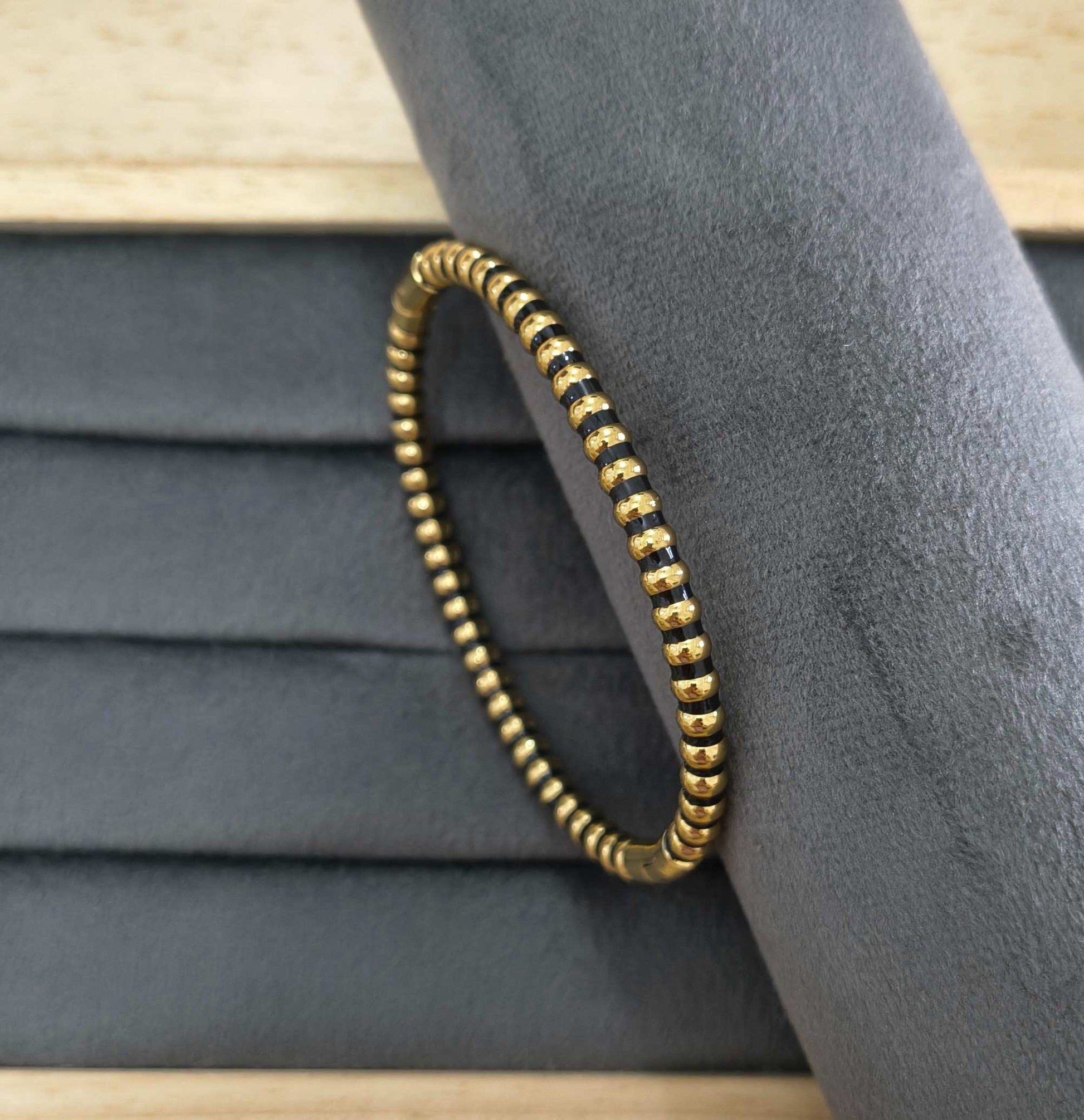 Anti Tarnish Unisex Boho Beaded Bracelet 18K Gold Plated