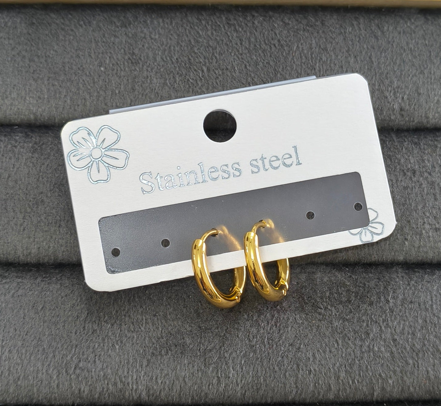 Anti Tarnish Unisex Mini Hoop Bali Earrings 18K Gold Plated