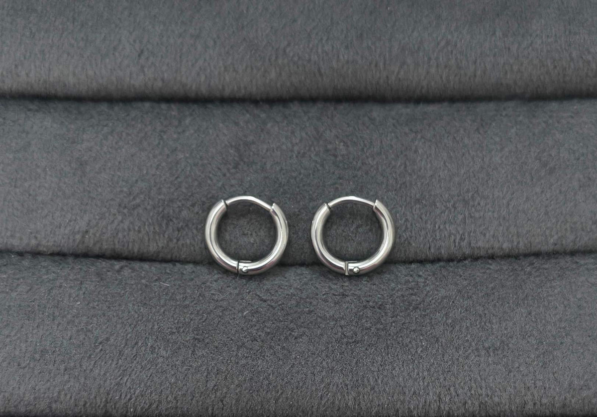 Anti Tarnish Unisex Silver Hoop Bali Earring 18K Gold Plated
