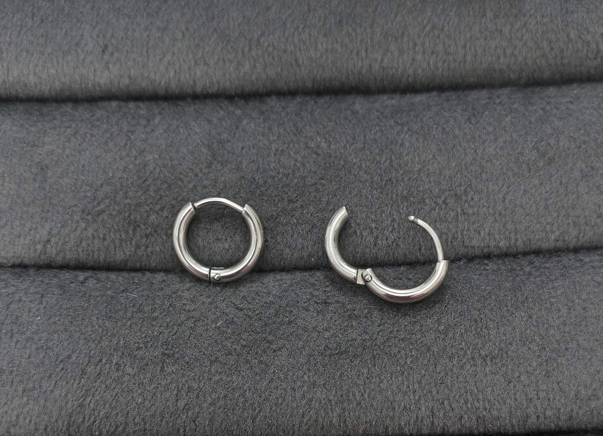 Anti Tarnish Unisex Silver Hoop Bali Earring 18K Gold Plated