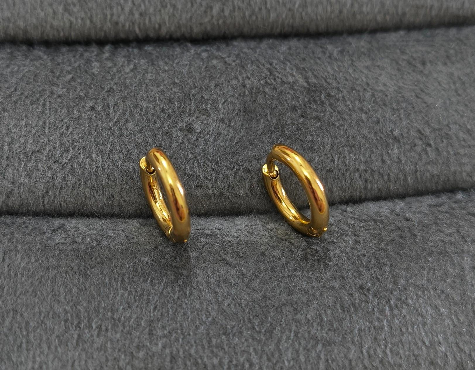 Anti Tarnish Unisex Small Hoop Bali Earring 18K Gold Plated