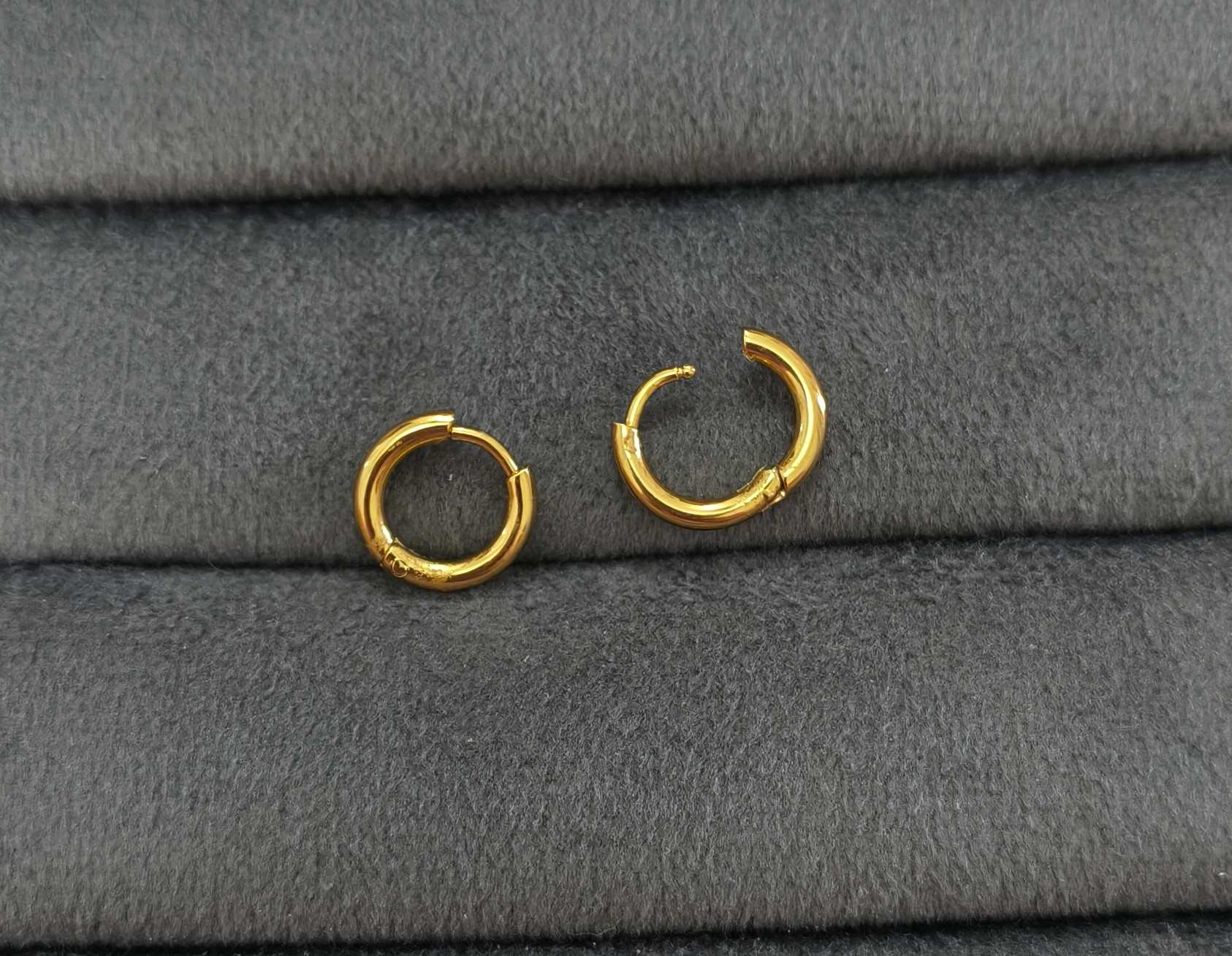Anti Tarnish Unisex Small Hoop Bali Earring 18K Gold Plated