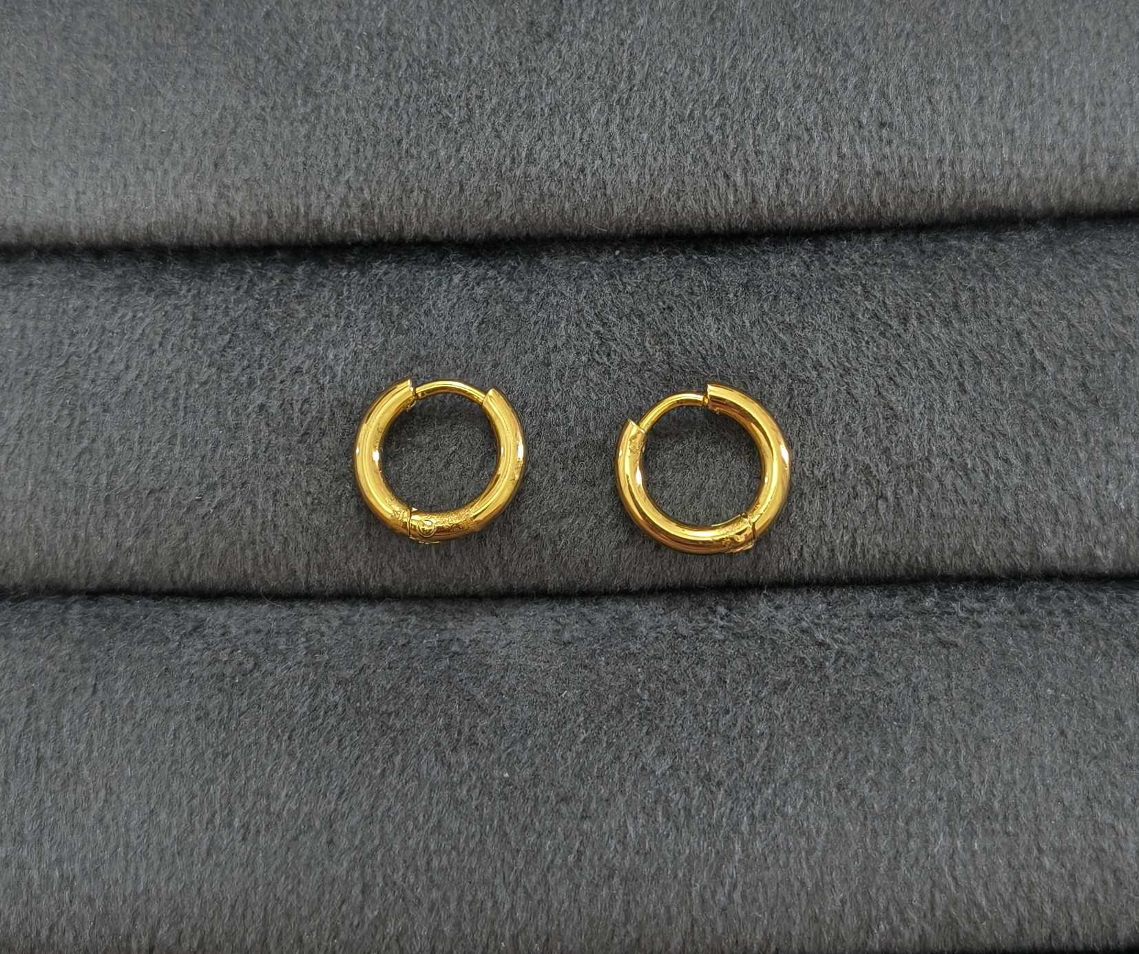 Anti Tarnish Unisex Small Hoop Bali Earring 18K Gold Plated