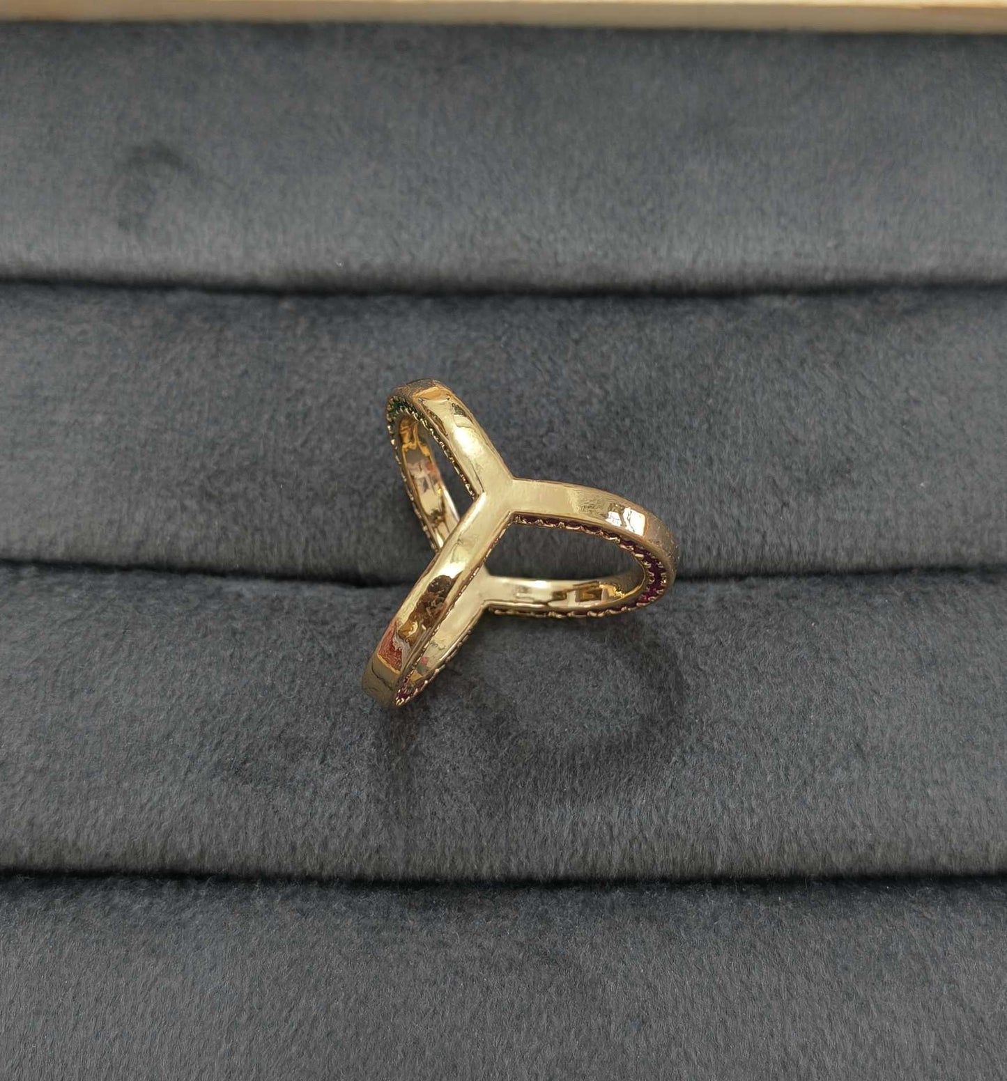 Anti Tarnish Versatile 3 Way Sparkle Ring 18K Gold Plated