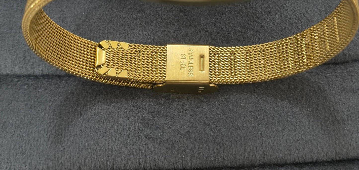 Anti Tarnish Vintage Wrist Watch Green Dial 18K Gold Plated