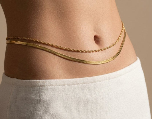 Anti Tarnish Waist Chain Bold Double Layered 18K Gold Plated