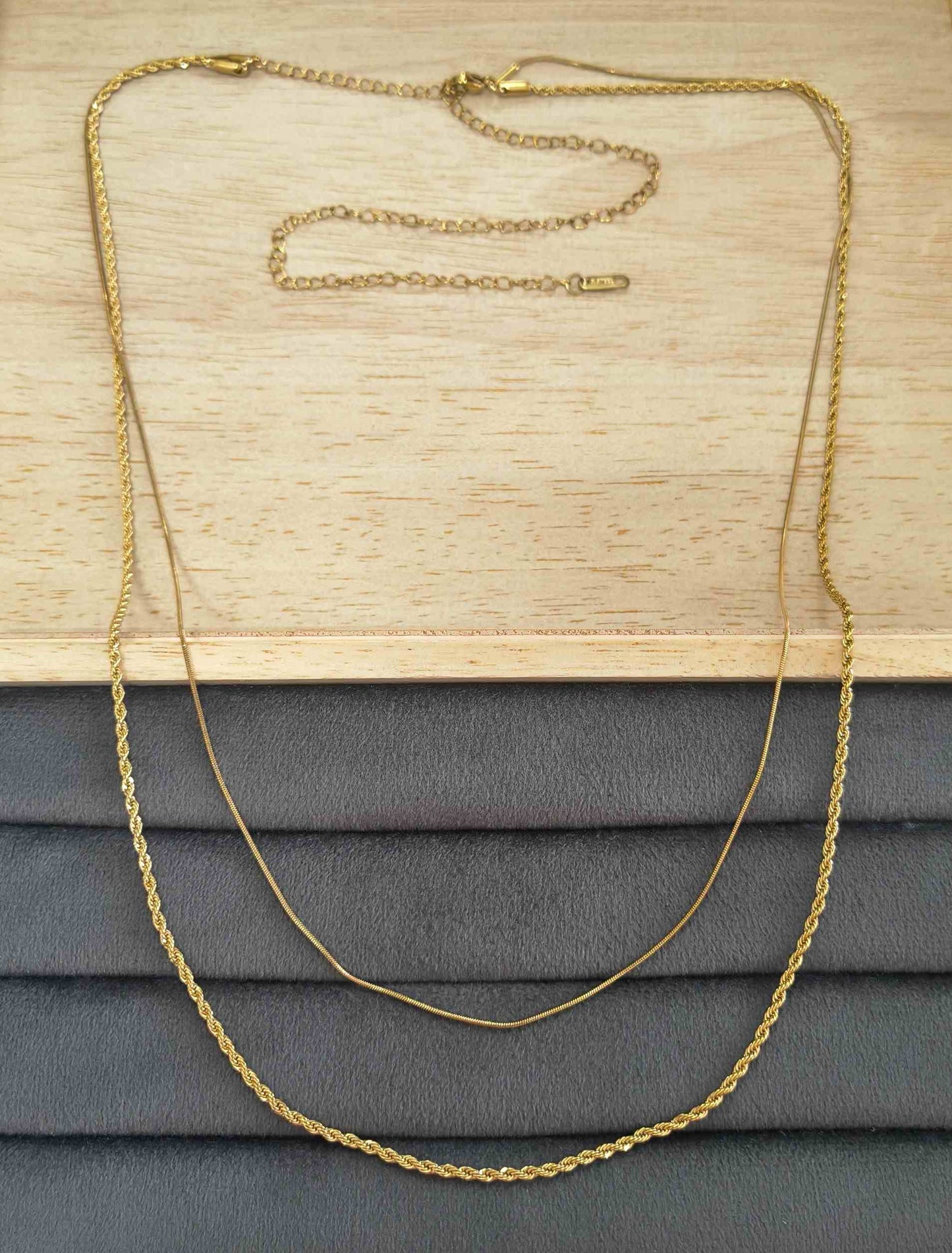 Anti Tarnish Waist Chain Delicate Double Layered 18K Gold