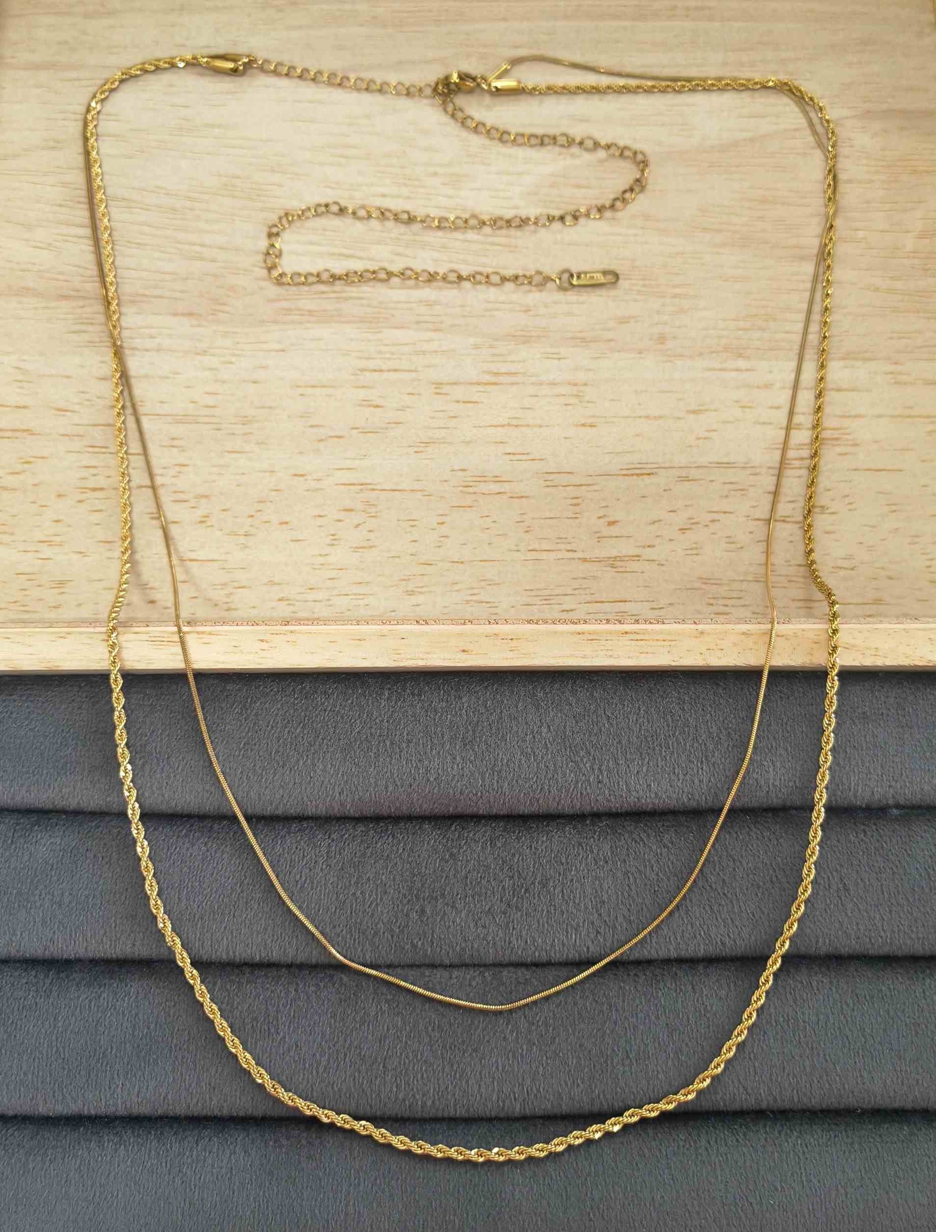 Anti Tarnish Waist Chain Delicate Double Layered 18K Gold