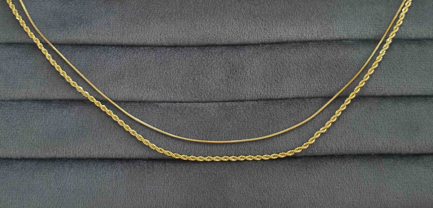 Anti Tarnish Waist Chain Delicate Double Layered 18K Gold