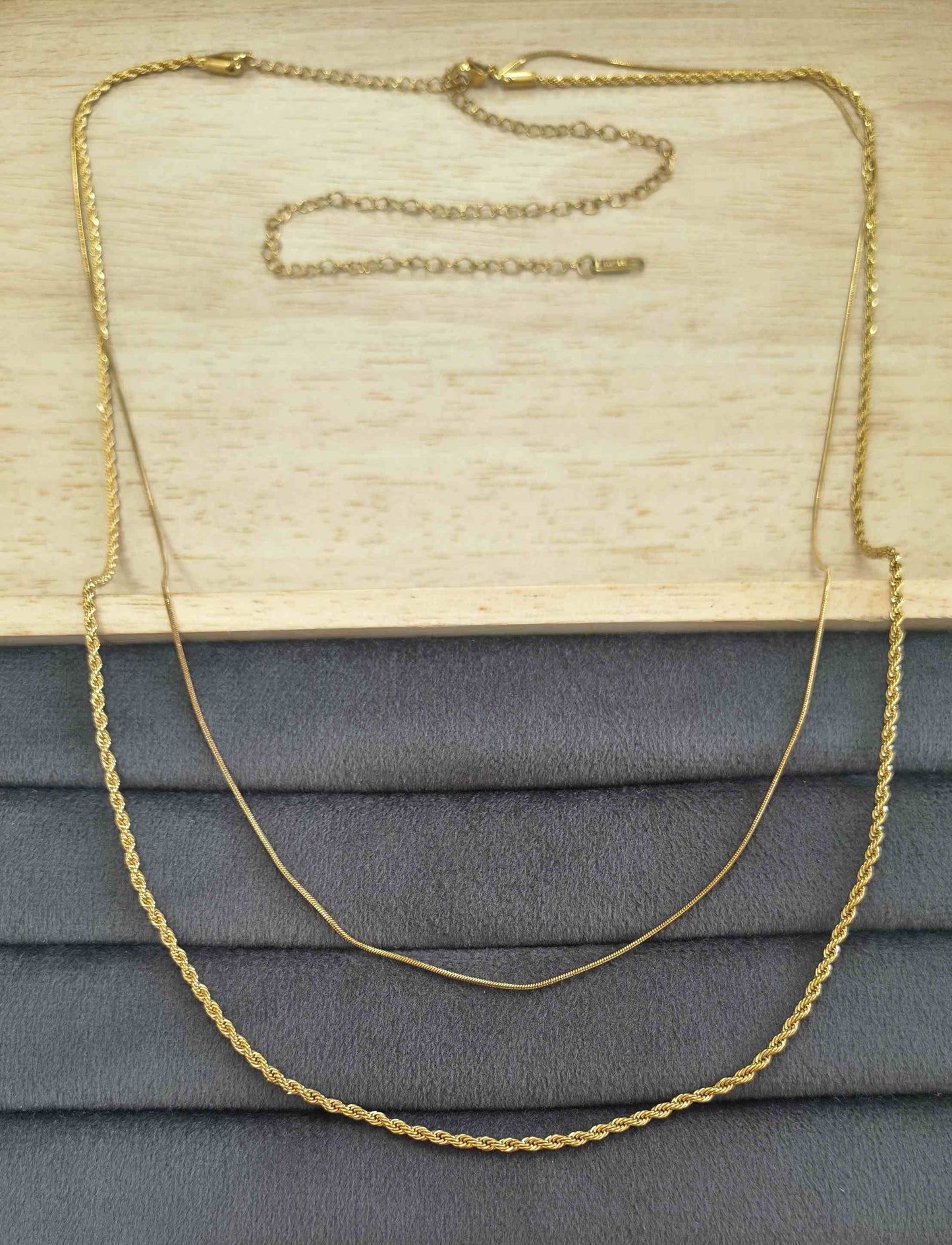 Anti Tarnish Waist Chain Delicate Double Layered 18K Gold