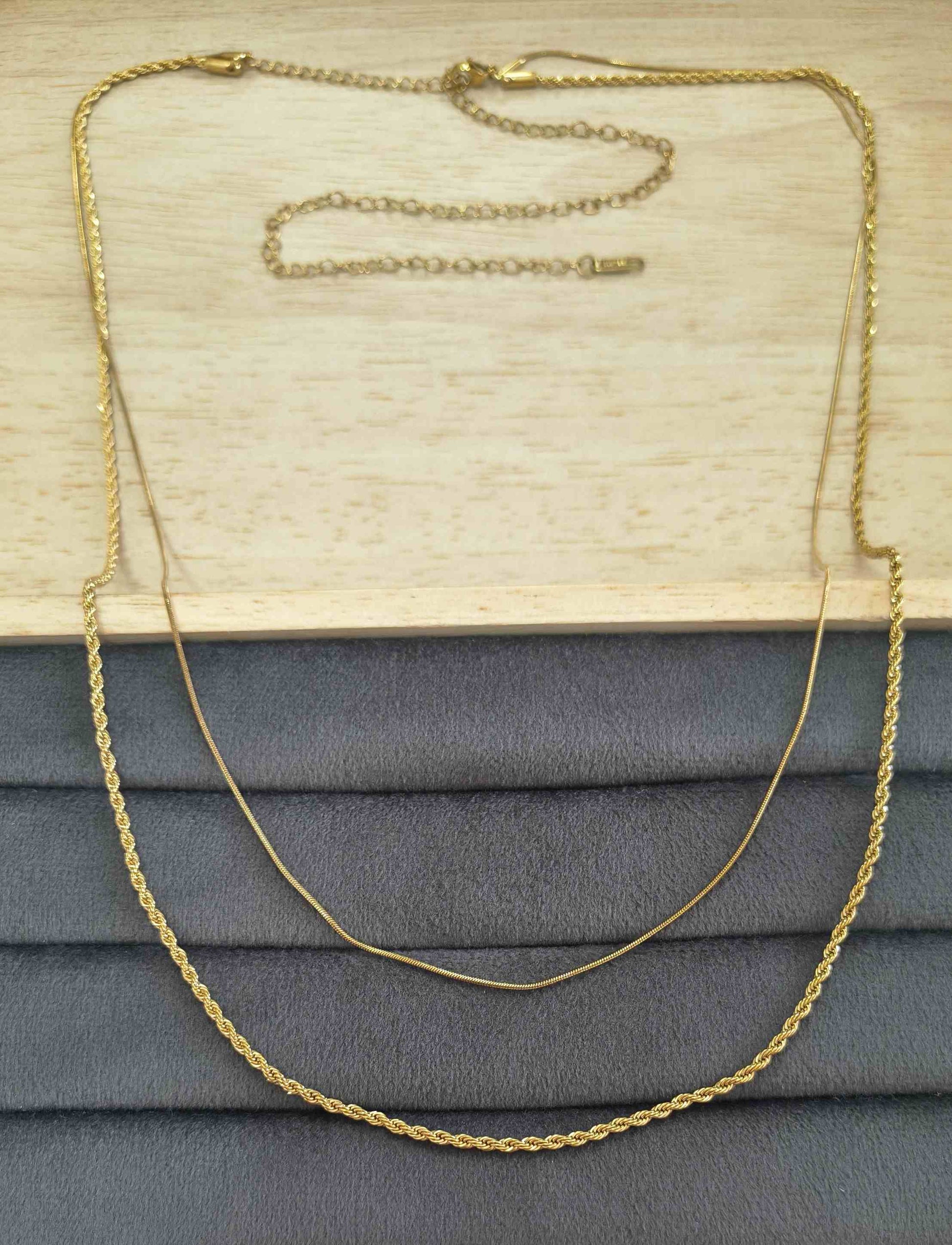 Anti Tarnish Waist Chain Delicate Double Layered 18K Gold
