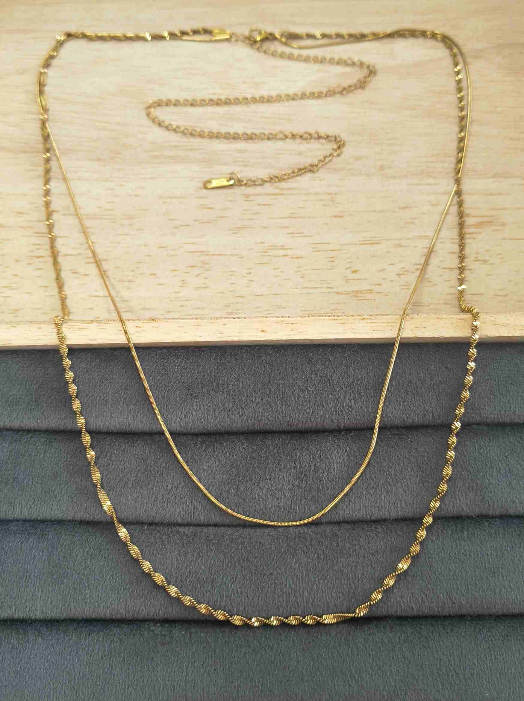 Anti Tarnish Waist Chain Elegant Double Layered 18K Gold