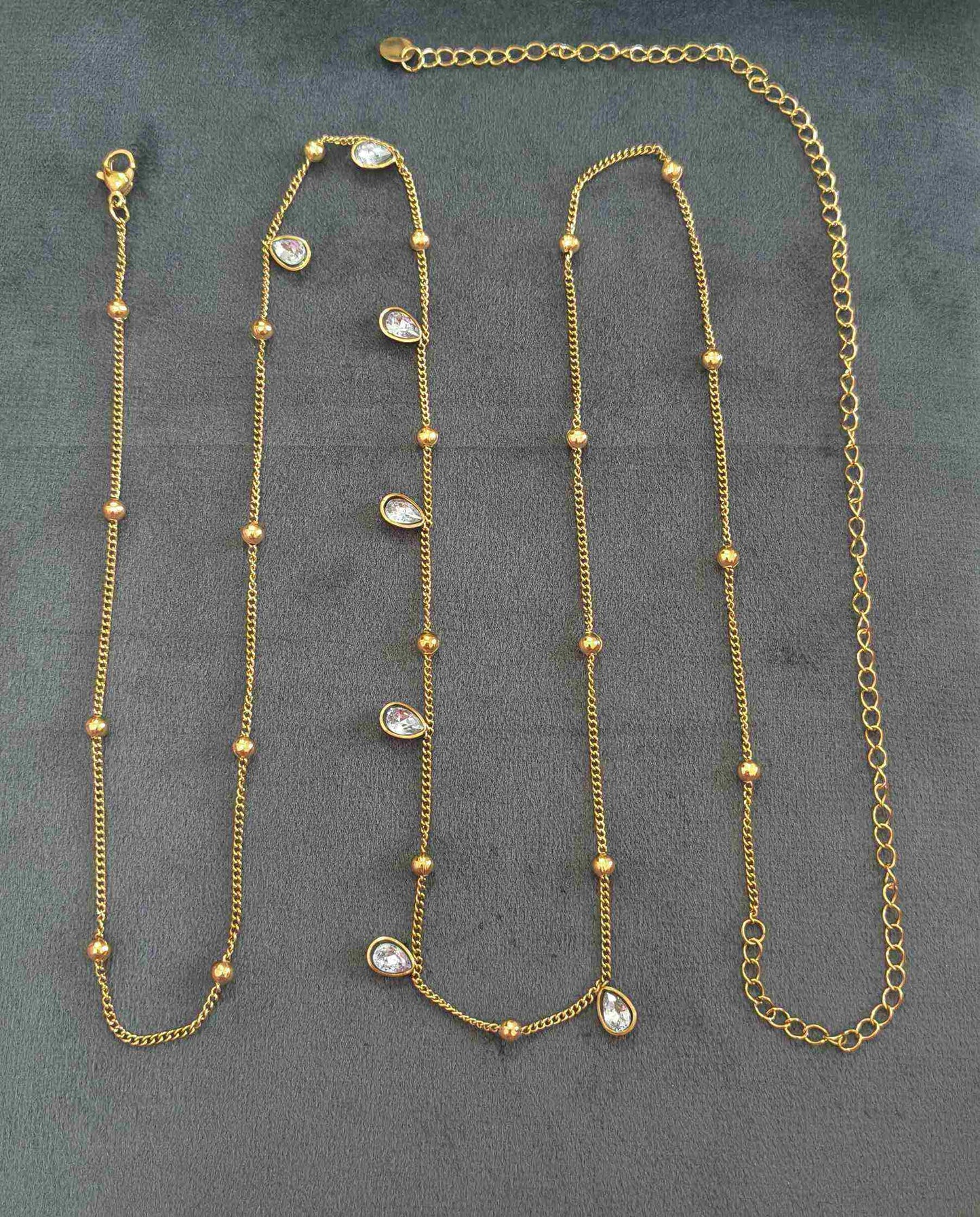 Anti Tarnish Waist Chain Oval Charm Belly Chain 18K Gold