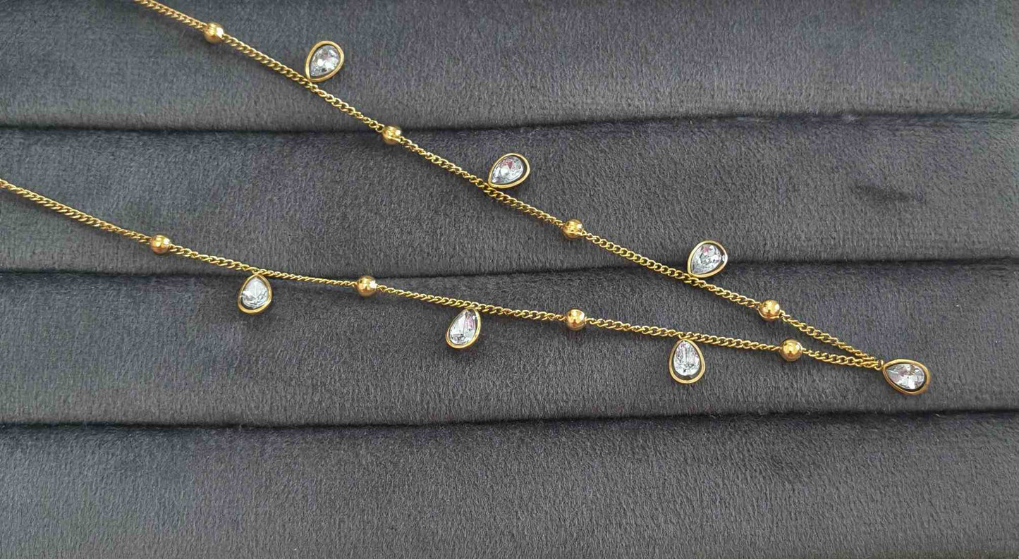 Anti Tarnish Waist Chain Oval Charm Belly Chain 18K Gold