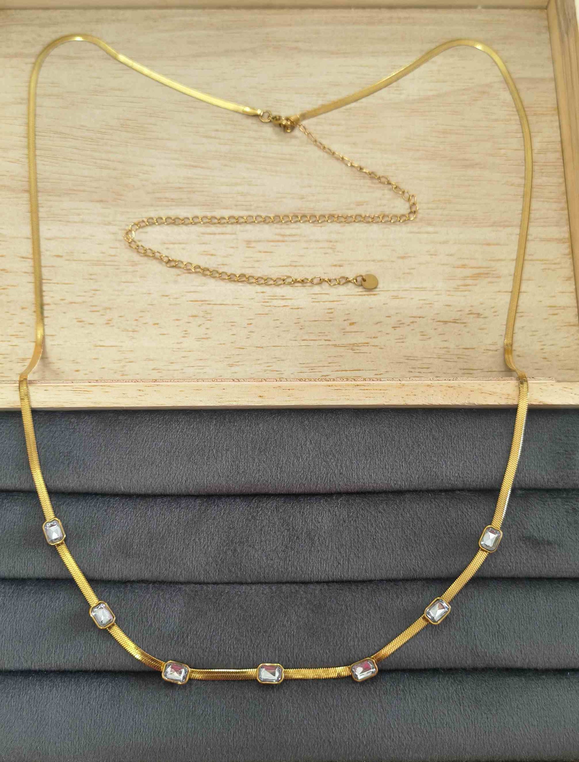 Anti Tarnish Waist Chain Square Crystal Belly Chain 18K Gold