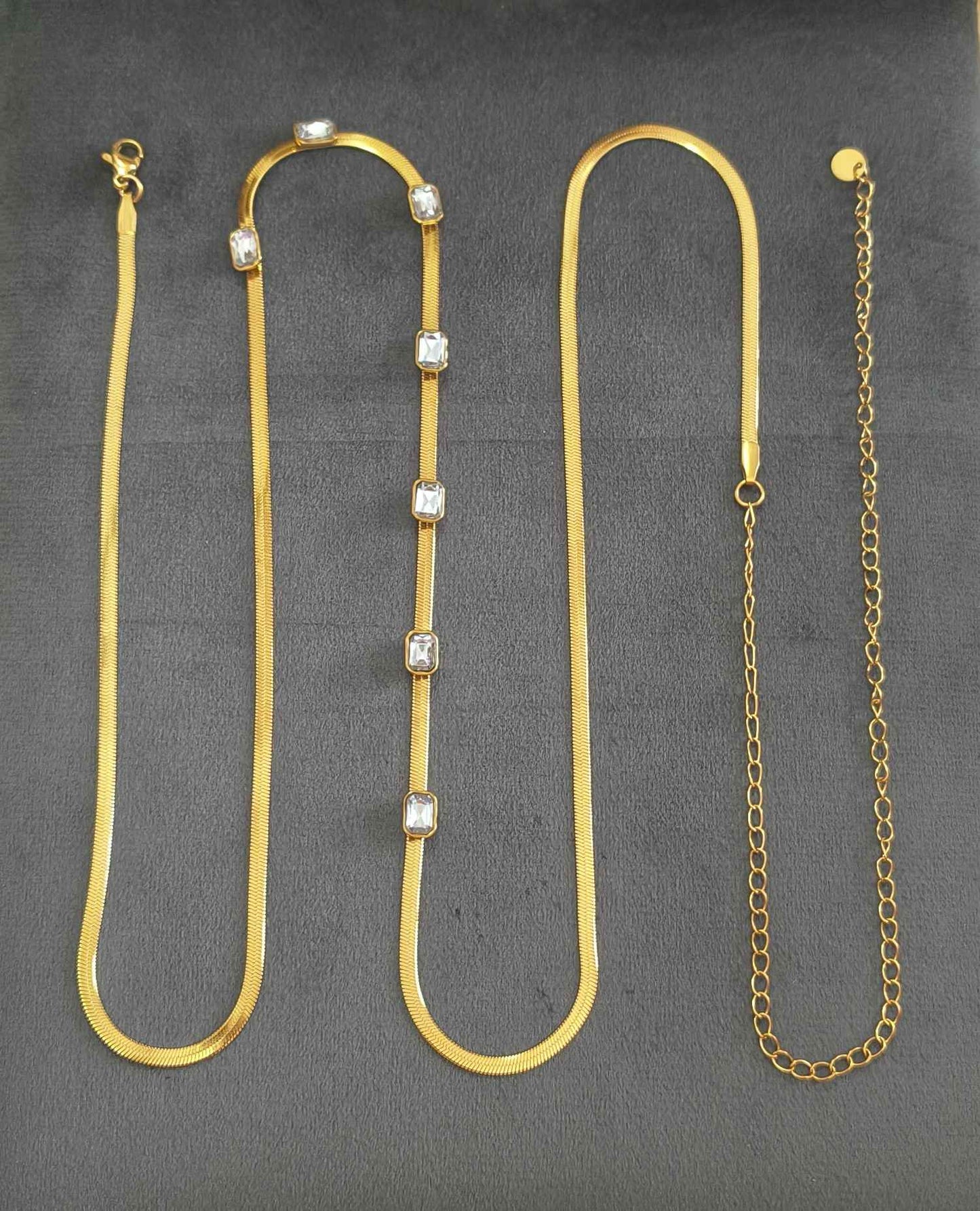 Anti Tarnish Waist Chain Square Crystal Belly Chain 18K Gold