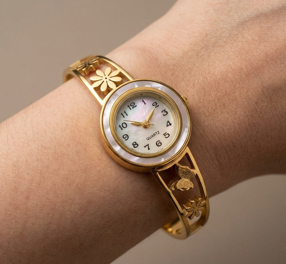 Anti Tarnish Watch Charms Bracelet 18K Gold Plated
