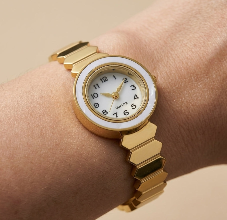 Anti Tarnish Watch Dazzling Bracelet 18K Gold Plated
