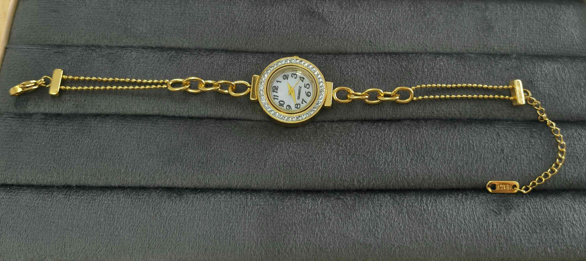 Anti Tarnish Watch Paperclip Chain Bracelet 18K Gold Plated