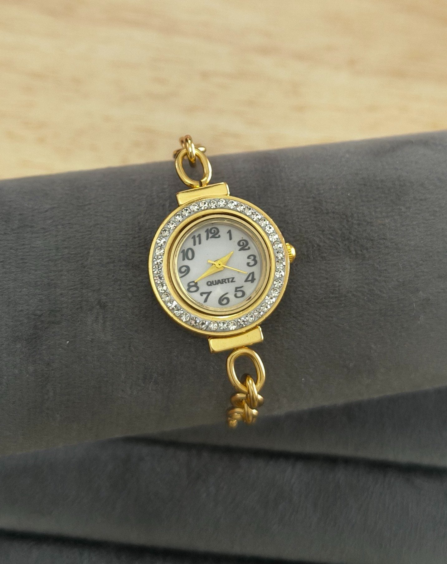 Anti Tarnish Watch Paperclip Chain Bracelet 18K Gold Plated