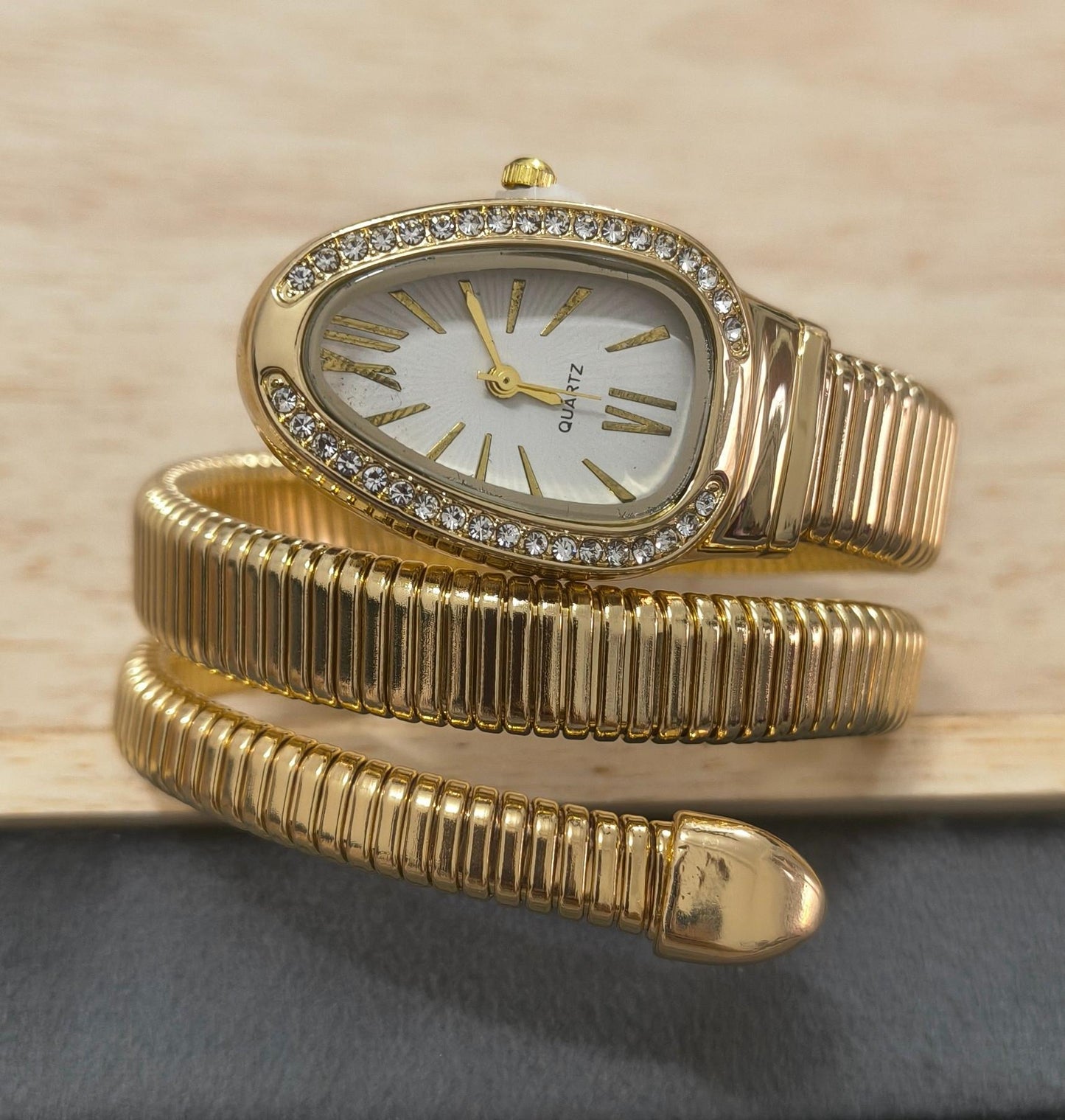 Anti Tarnish Watch Serpenti Snake Wrap 18K Gold Plated