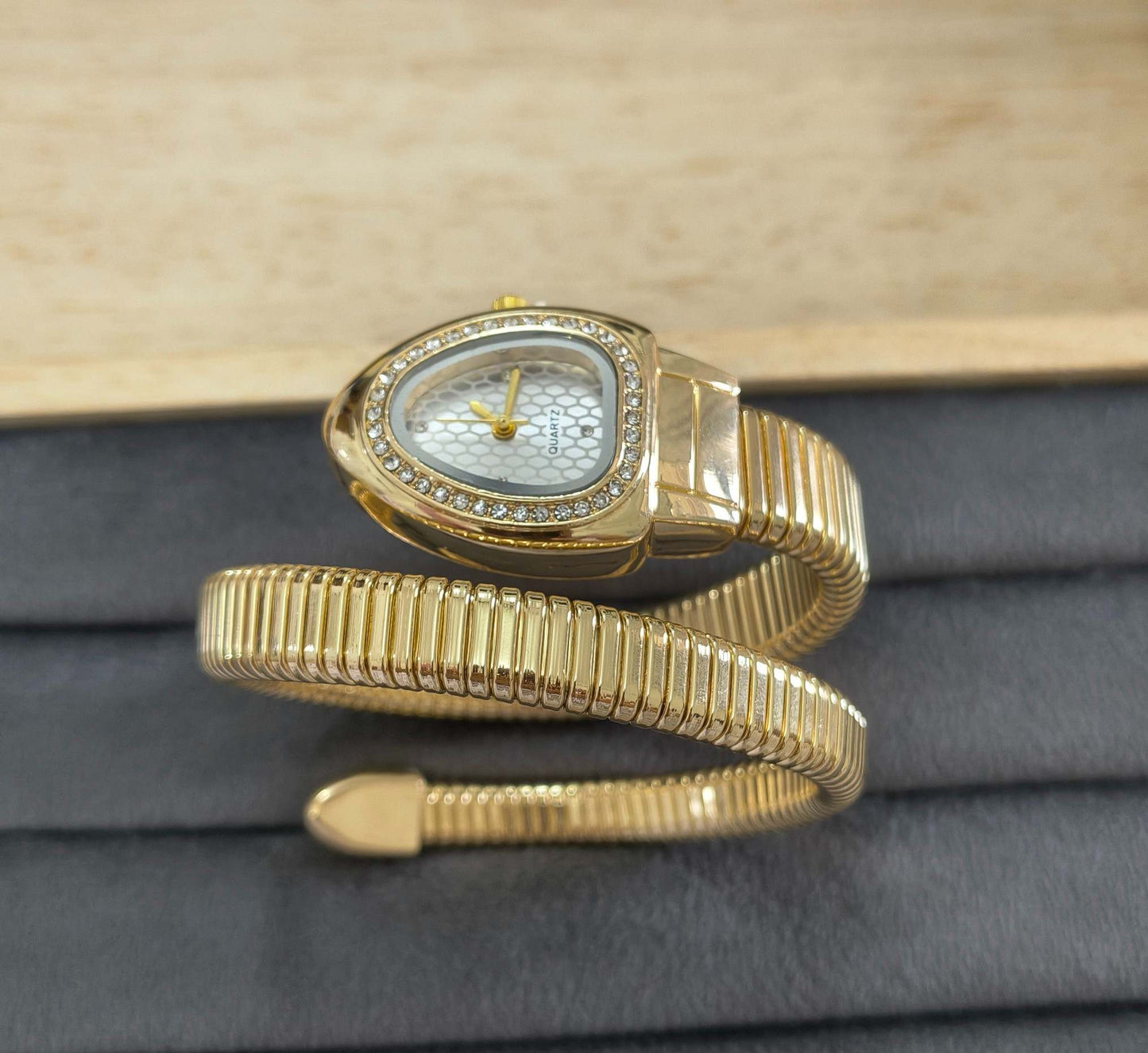 Anti Tarnish Watch Serpenti Snake Wrap 18K Gold Plated